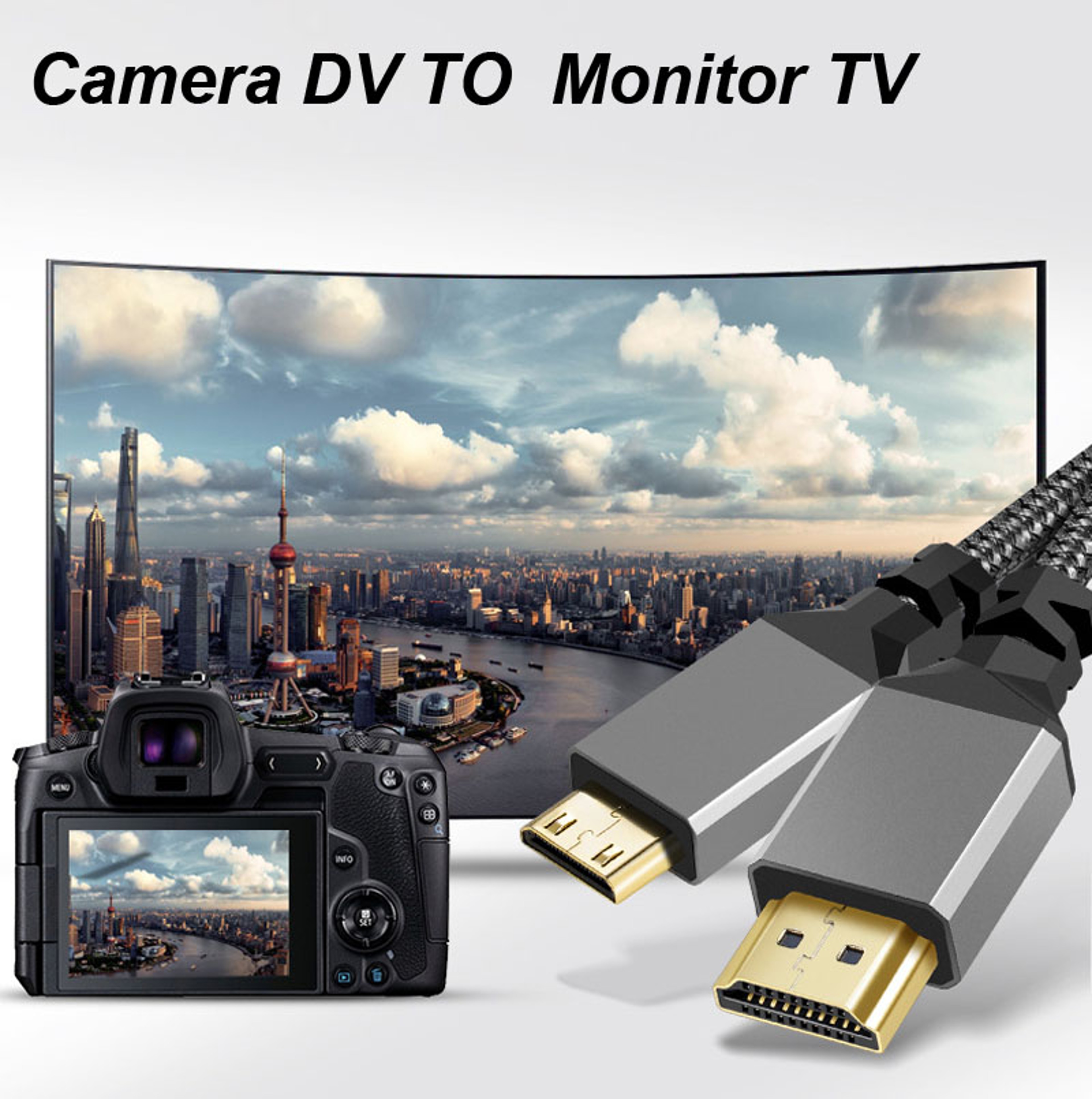 MINI HDMI To HDMI Cable Male A Male HD Adapter Converter For TV Camera 1