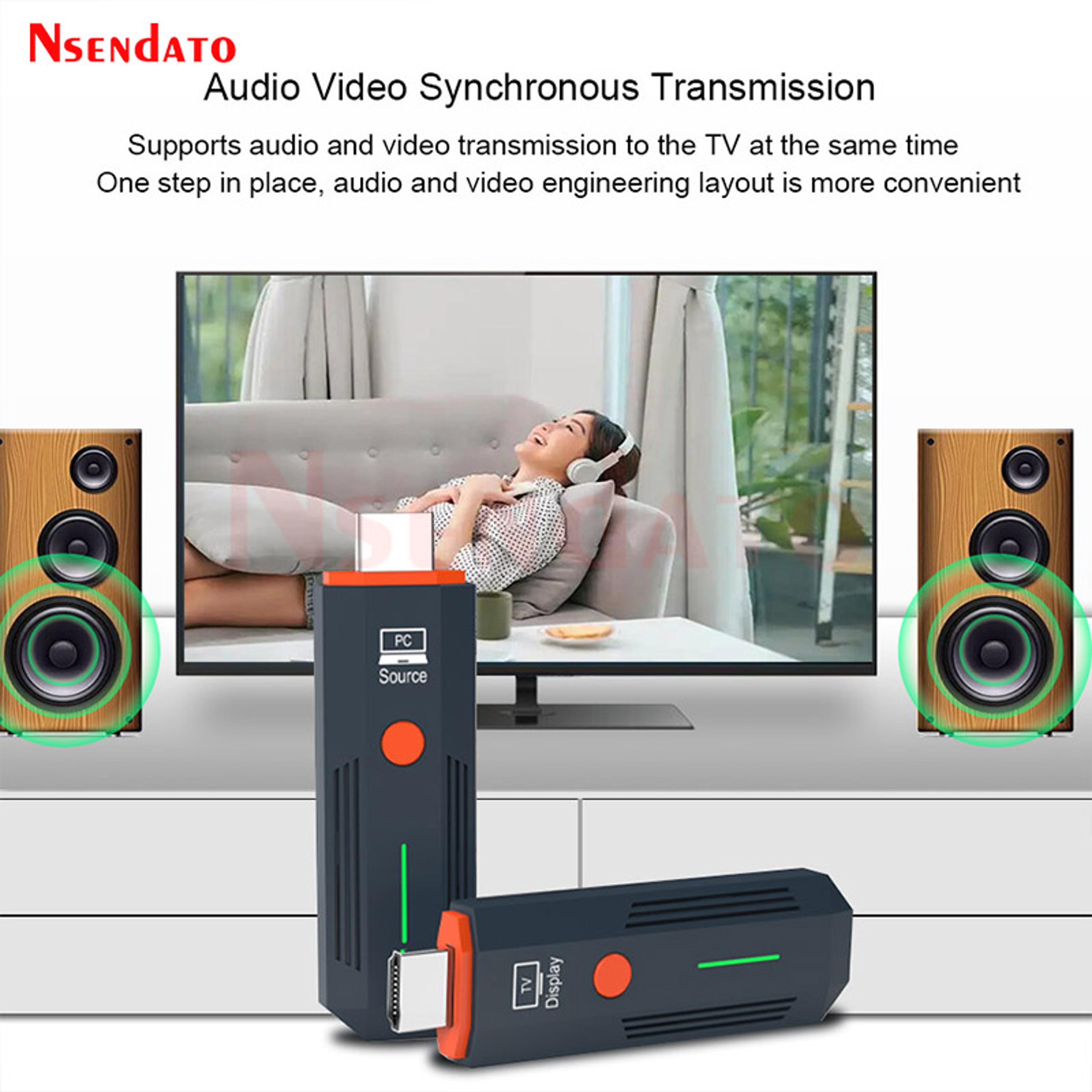 Wireless HDMI Video Audio Transmitter Receiver Extender Wireless Display Dongle For Monitor TV Box 5