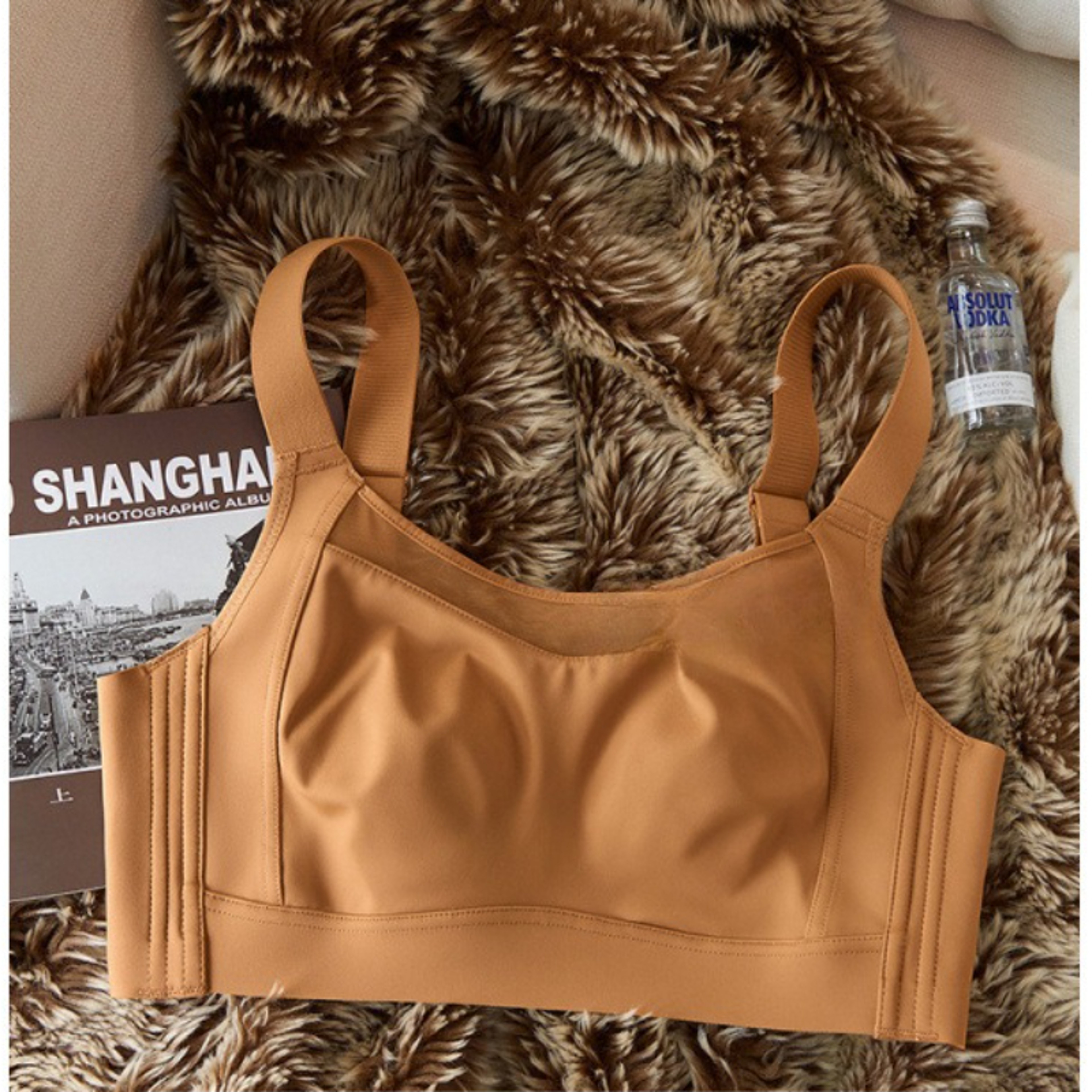 Seamless Full Cup Minimizer Bra Ultra Thin Strapless Side Control AntiSag Sport Bra For Women 8
