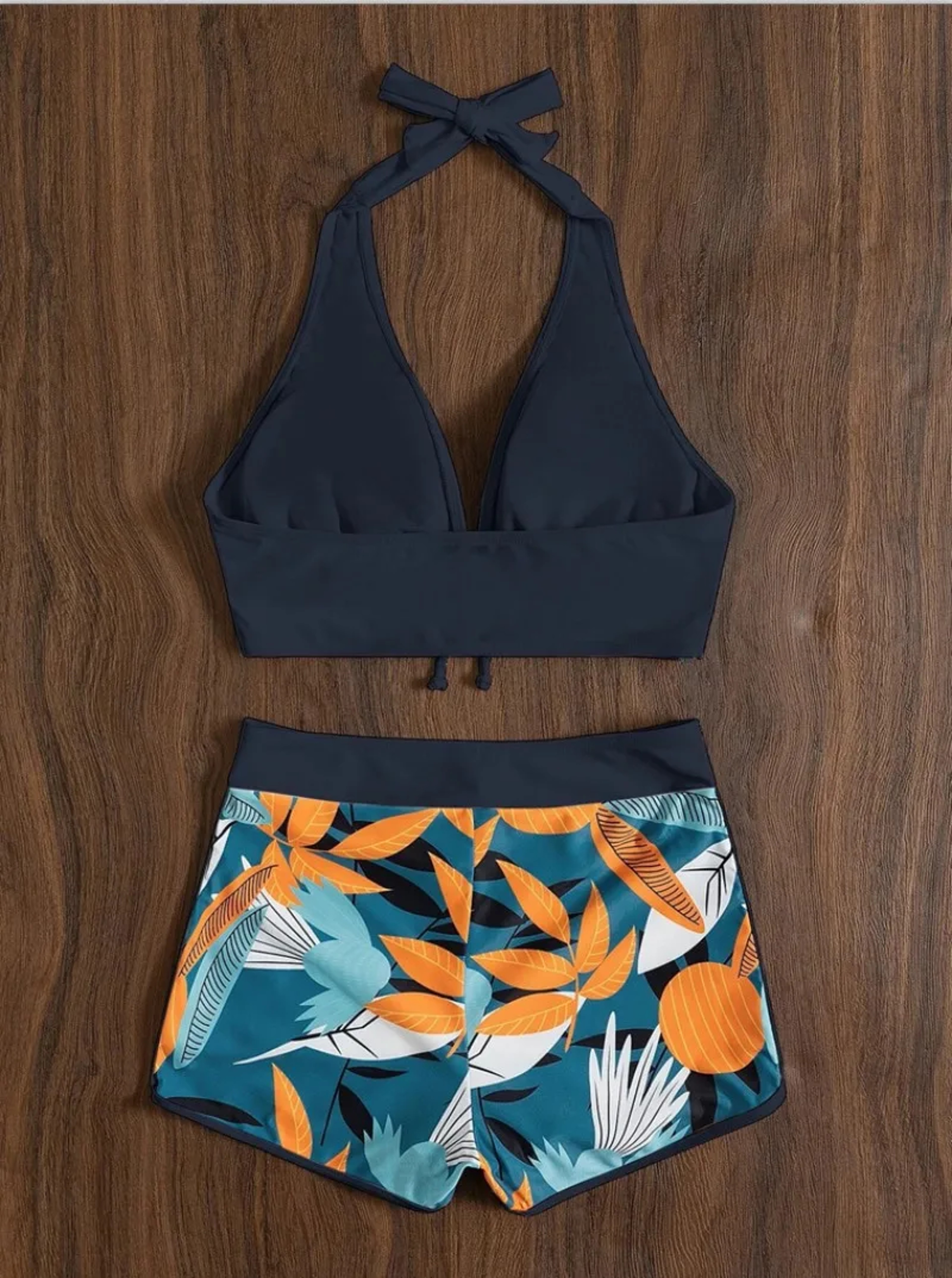 Women Spliced Lace Up Fashion Printed Bikini Set Surfing Bathing Suit Swimwear 3