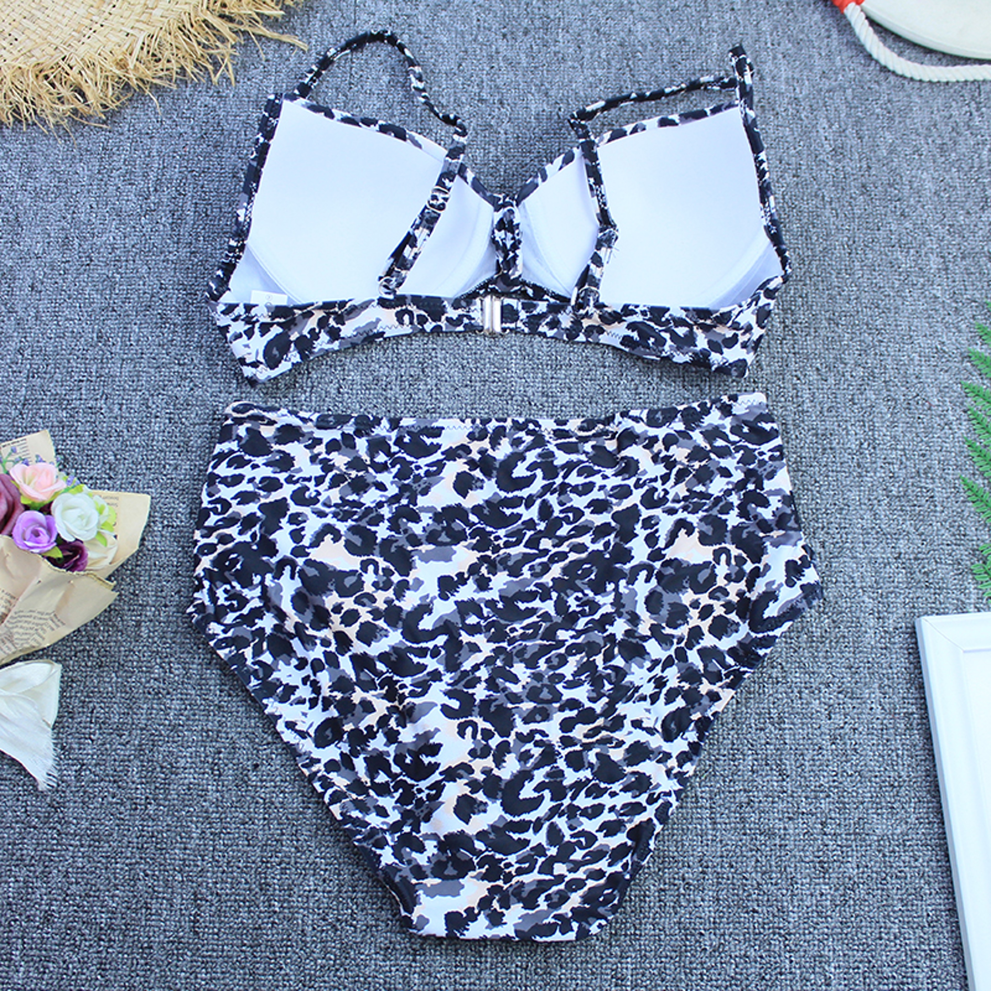 Vintage Push Up Bikini Set Swimwear Women's Swimsuit Plus Size Leopard Bathing Suit Beachwear – view 3
