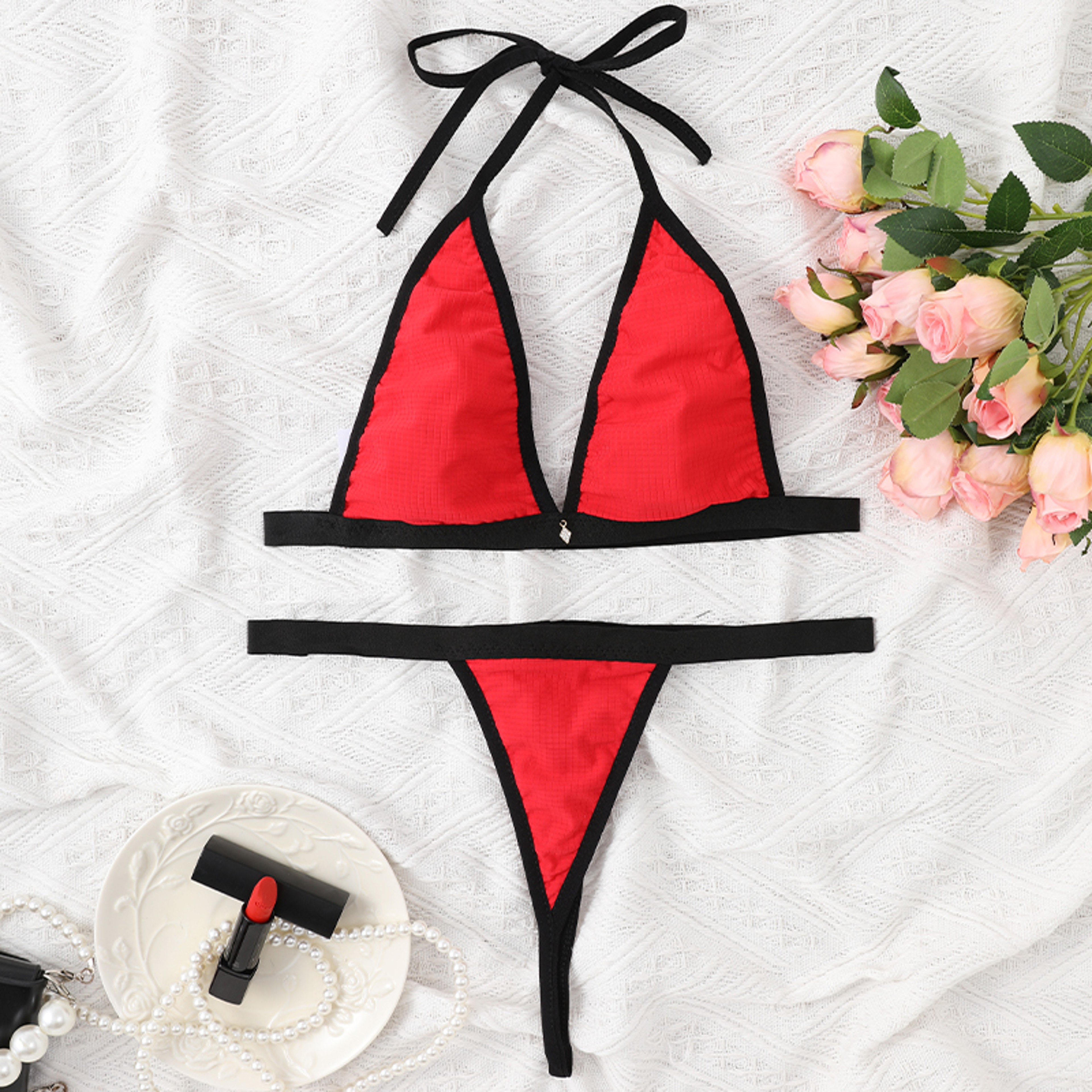Women's Sexy Swimsuit Micro Bikini Thong Swimming Suit Set – view 10