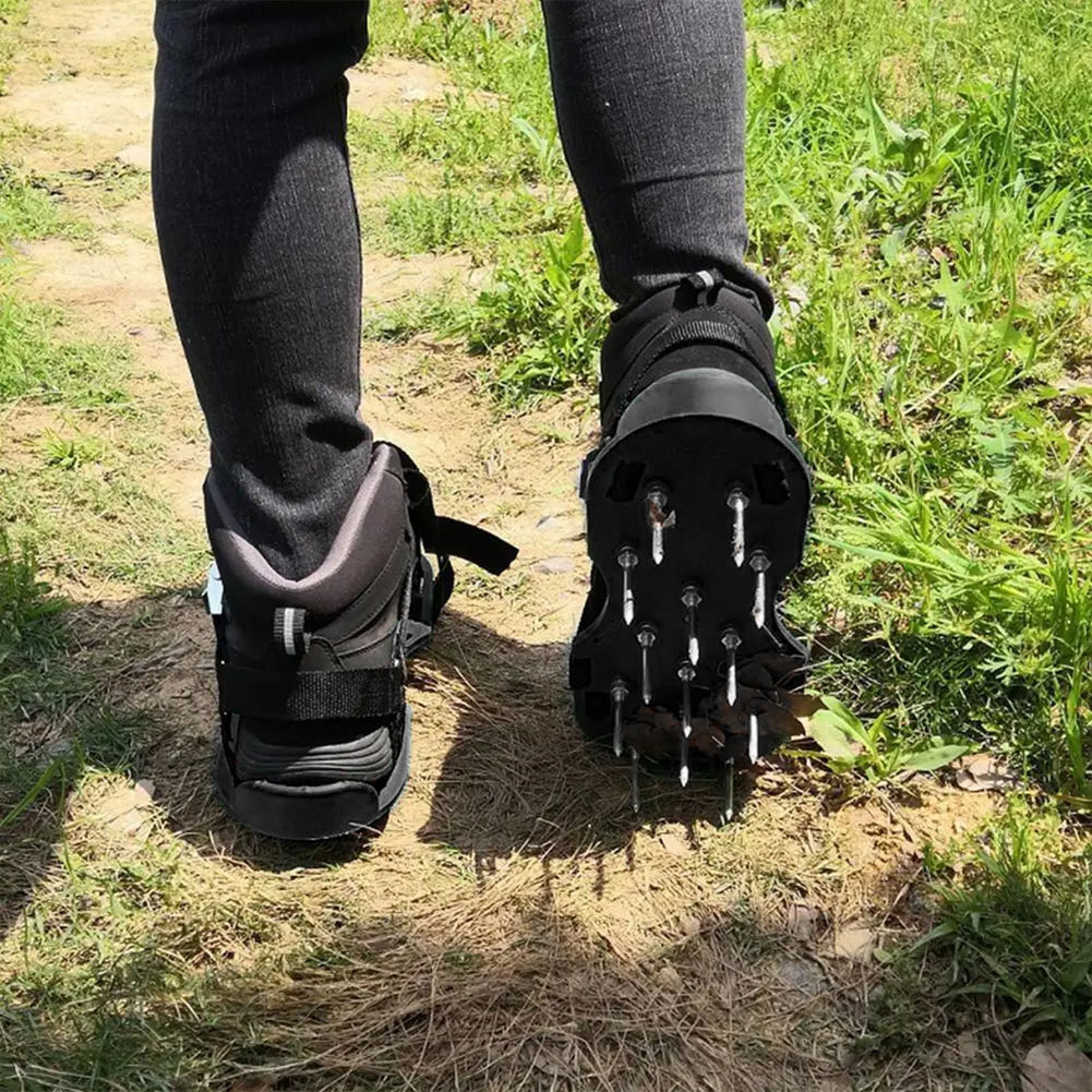 Aerating Lawn Shoes Grass Spiked Sandals Gardening Tool With Adjustable Strap For Soil Aeration 2