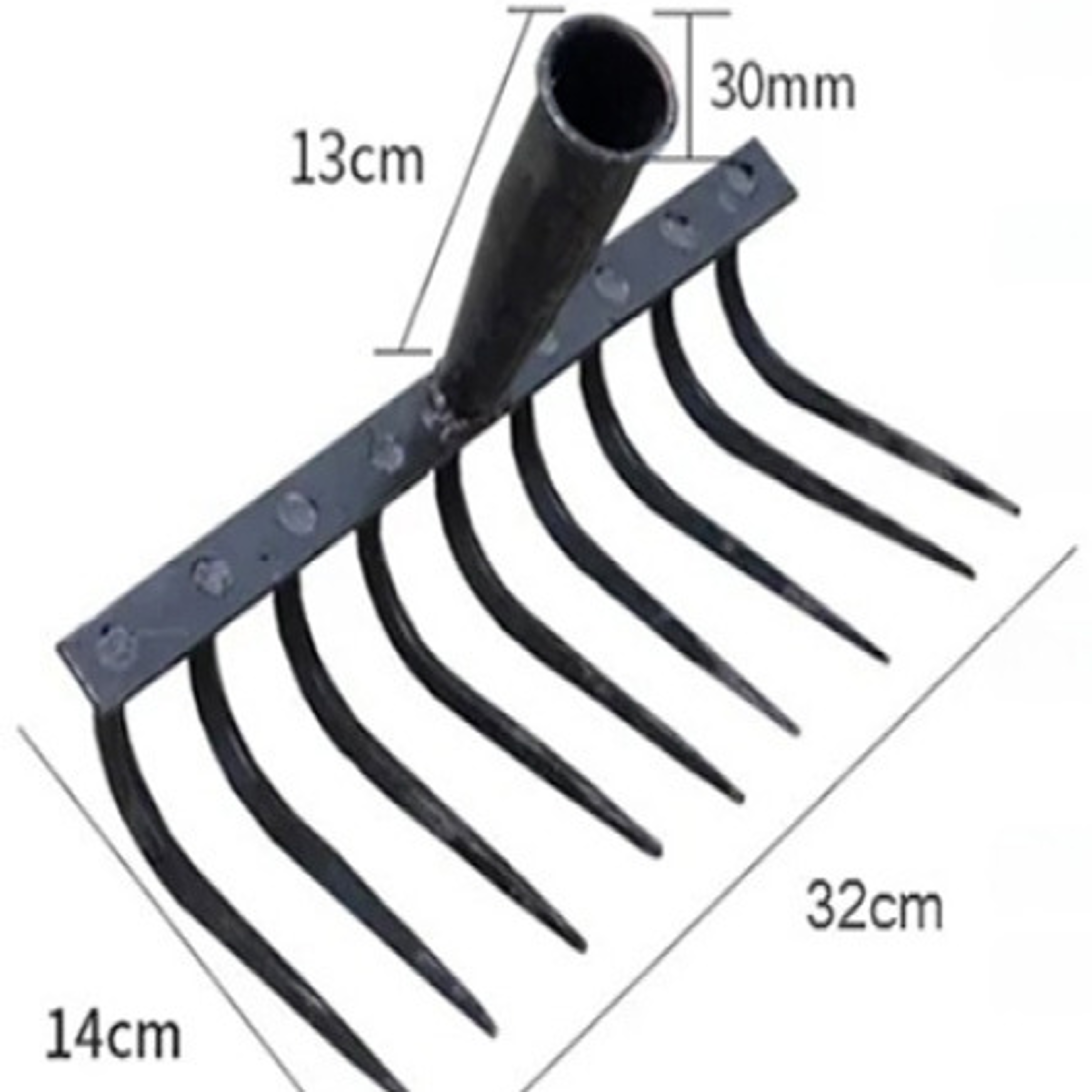 Sturdy Manganese Steel Ninetooth Nail Rake Household Garden Tool for Agriculture