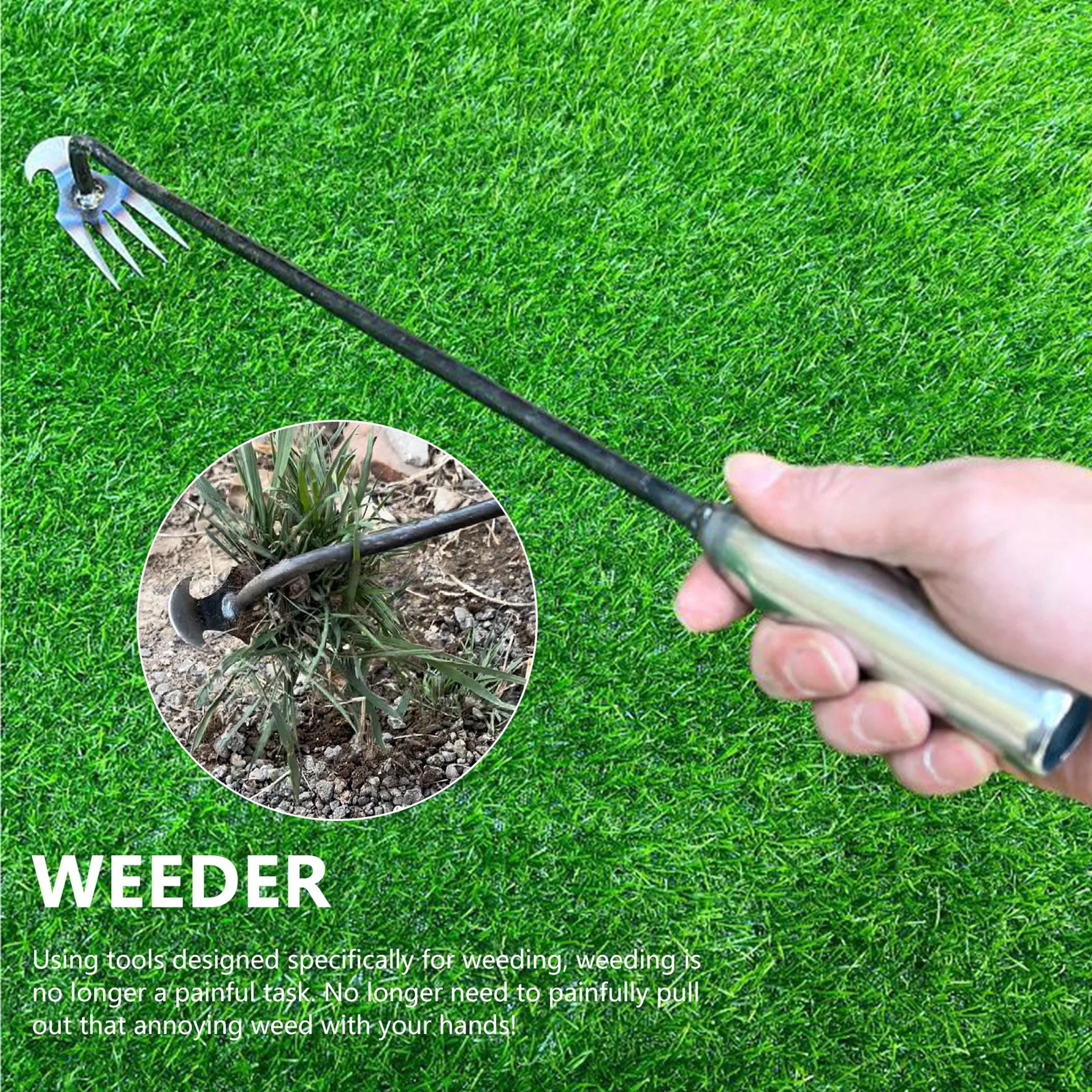 Manual Weed Digger Tool with Long Handle for Lawn Yard Gardening Hand Weeder – view 4