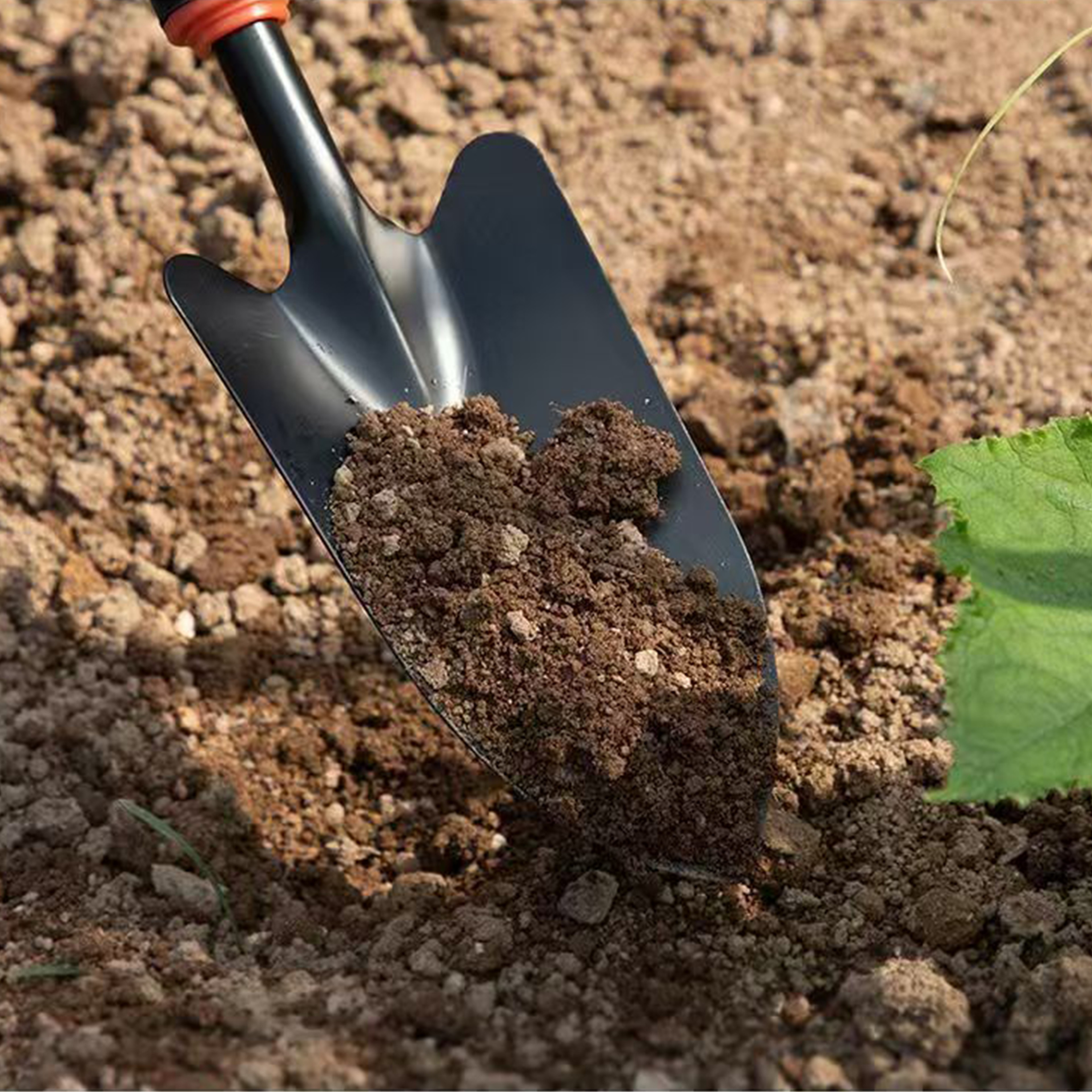Ergonomic Handle Metal Garden Trowel Orange Trim Perfect For Planting Flowers And Vegetables 3