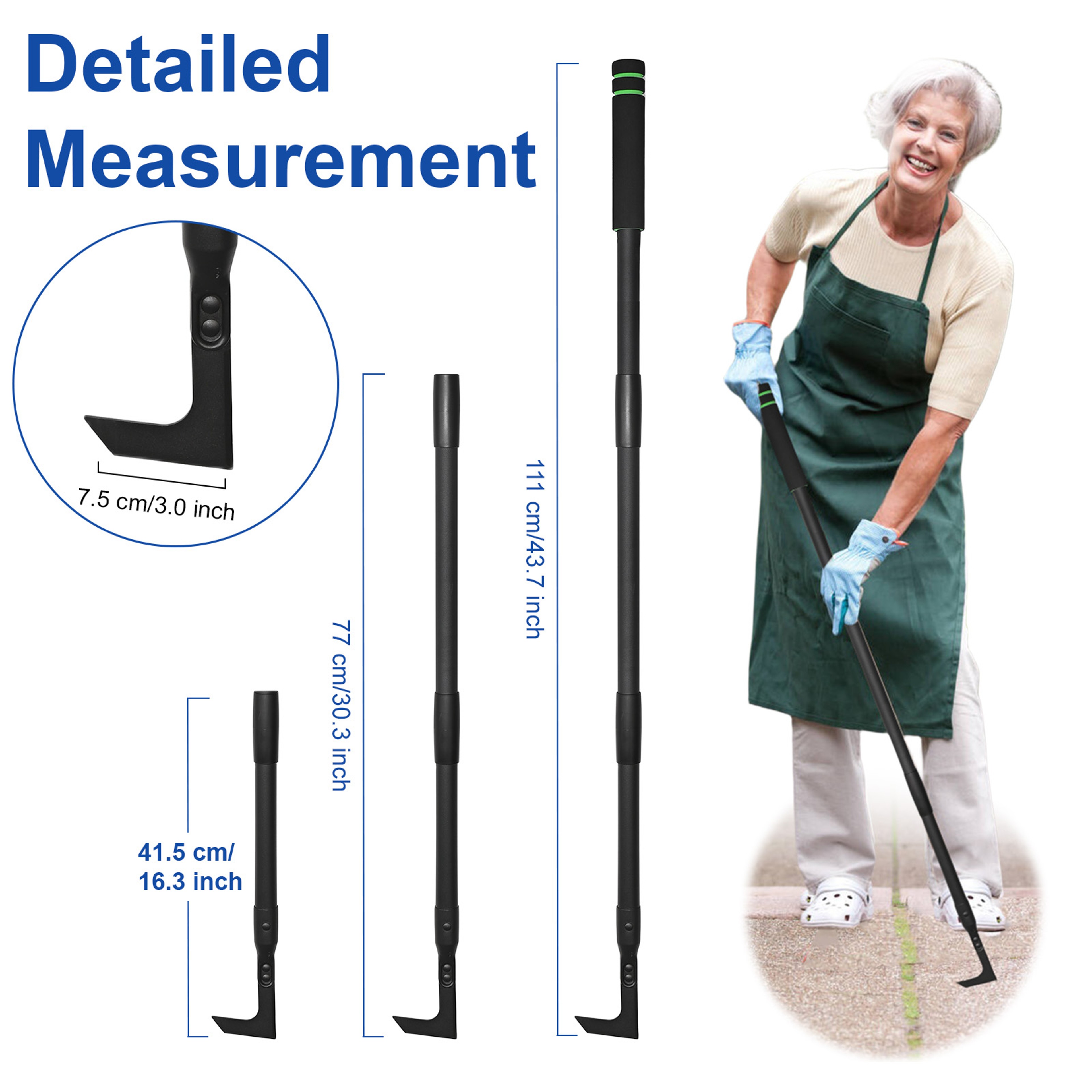 Crack Weeder Tool With Long Handle L Shaped Blades For Efficient Narrow Space Weeding 5