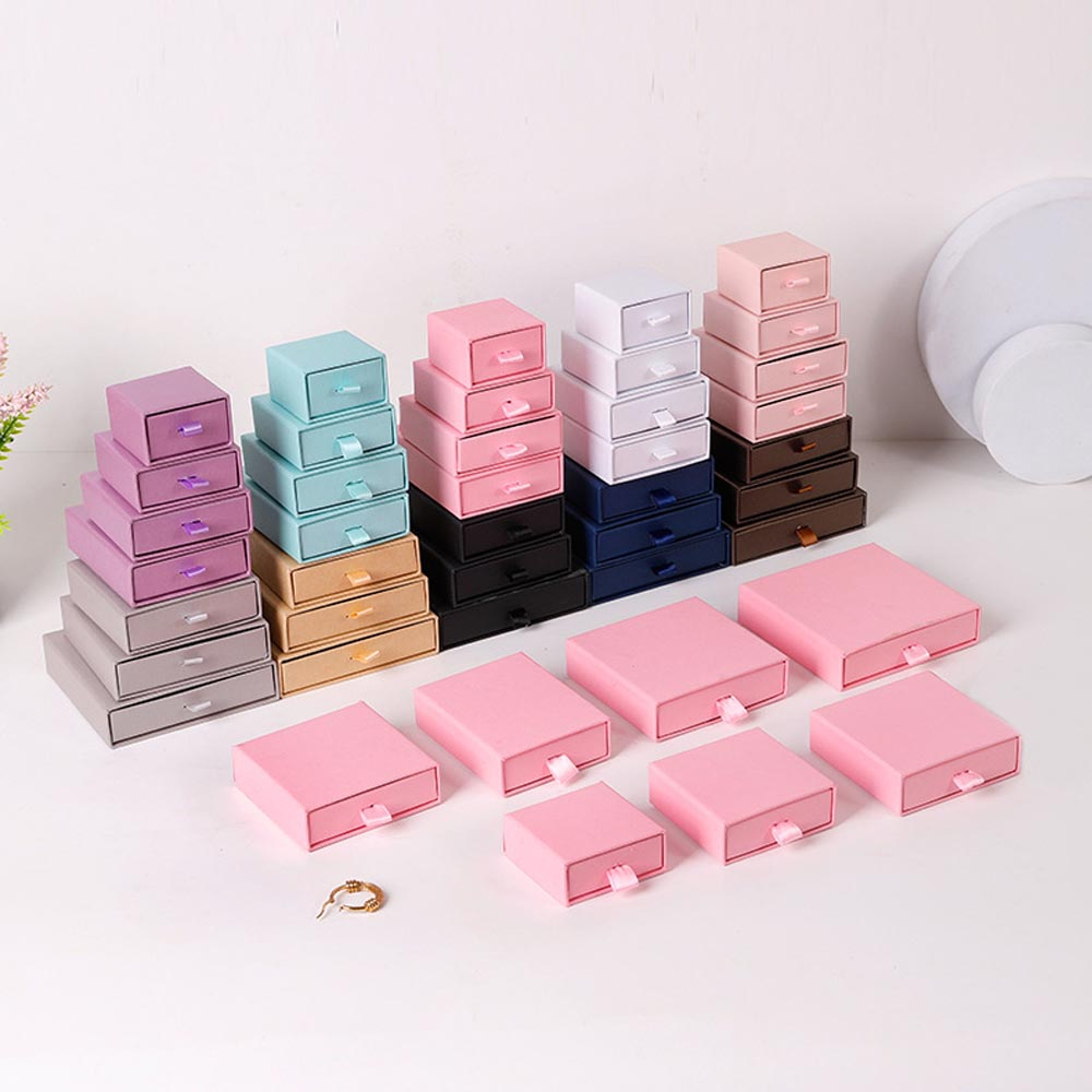 Paper Jewelry Gift Box For Necklace Ring Earrings Bracelet Stud Organizer Wedding Favors Jewellery  1
