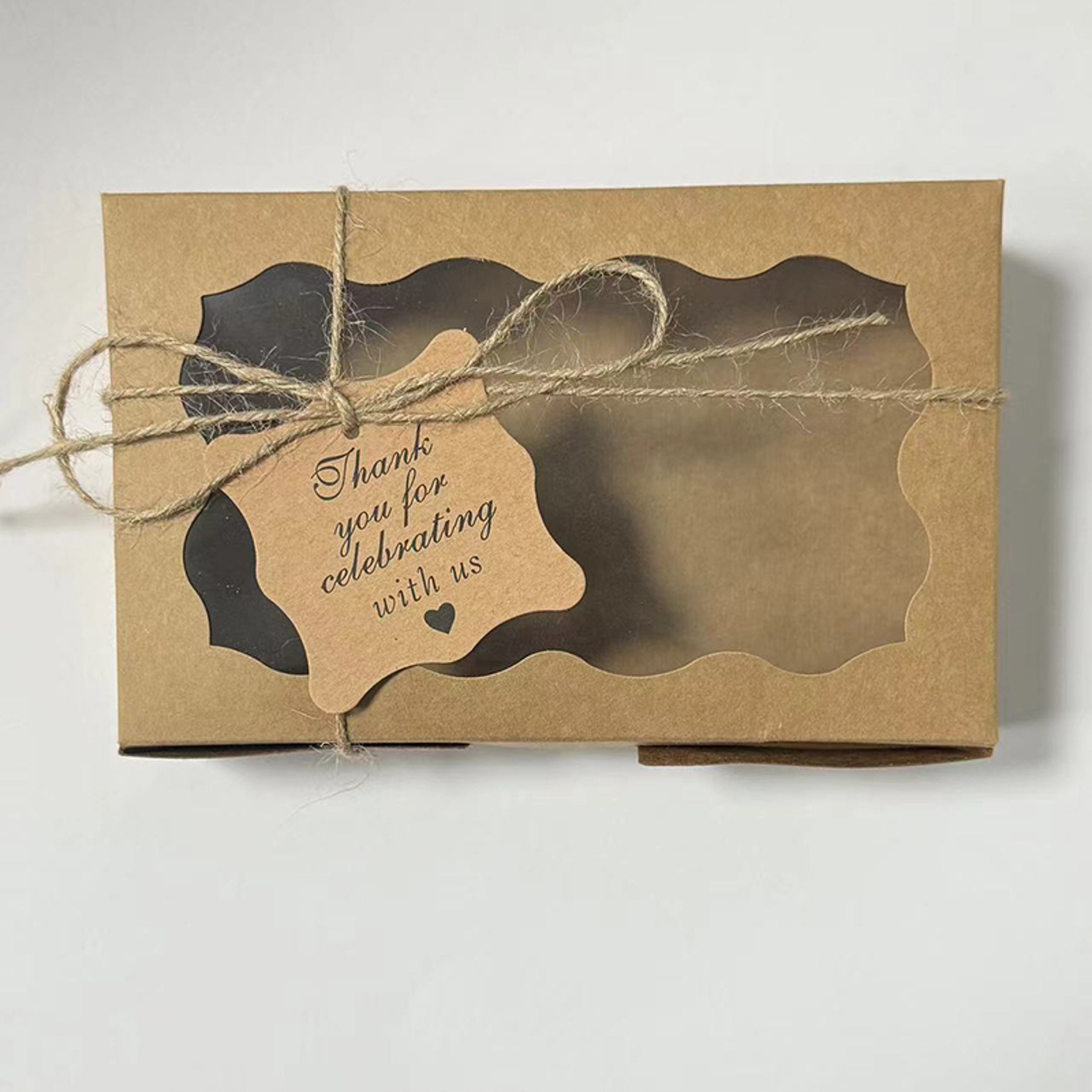 Rectangle Kraft Paper Cake Candy Boxes Open Window Wedding Jewelry Chocolate Gift Packaging Boxes B 2
