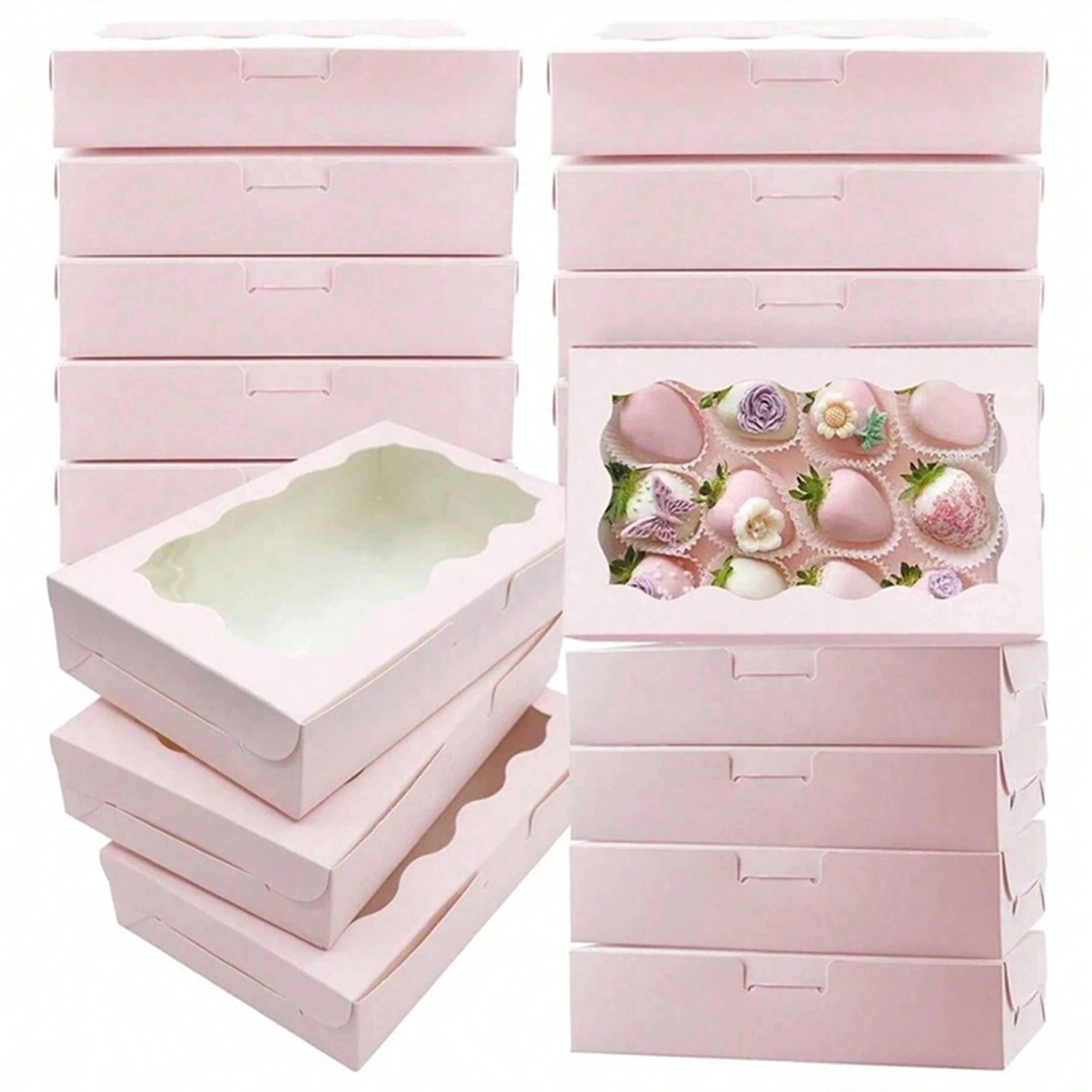 Rectangle Kraft Paper Cake Candy Boxes Open Window Wedding Jewelry Chocolate Gift Packaging Boxes B 4