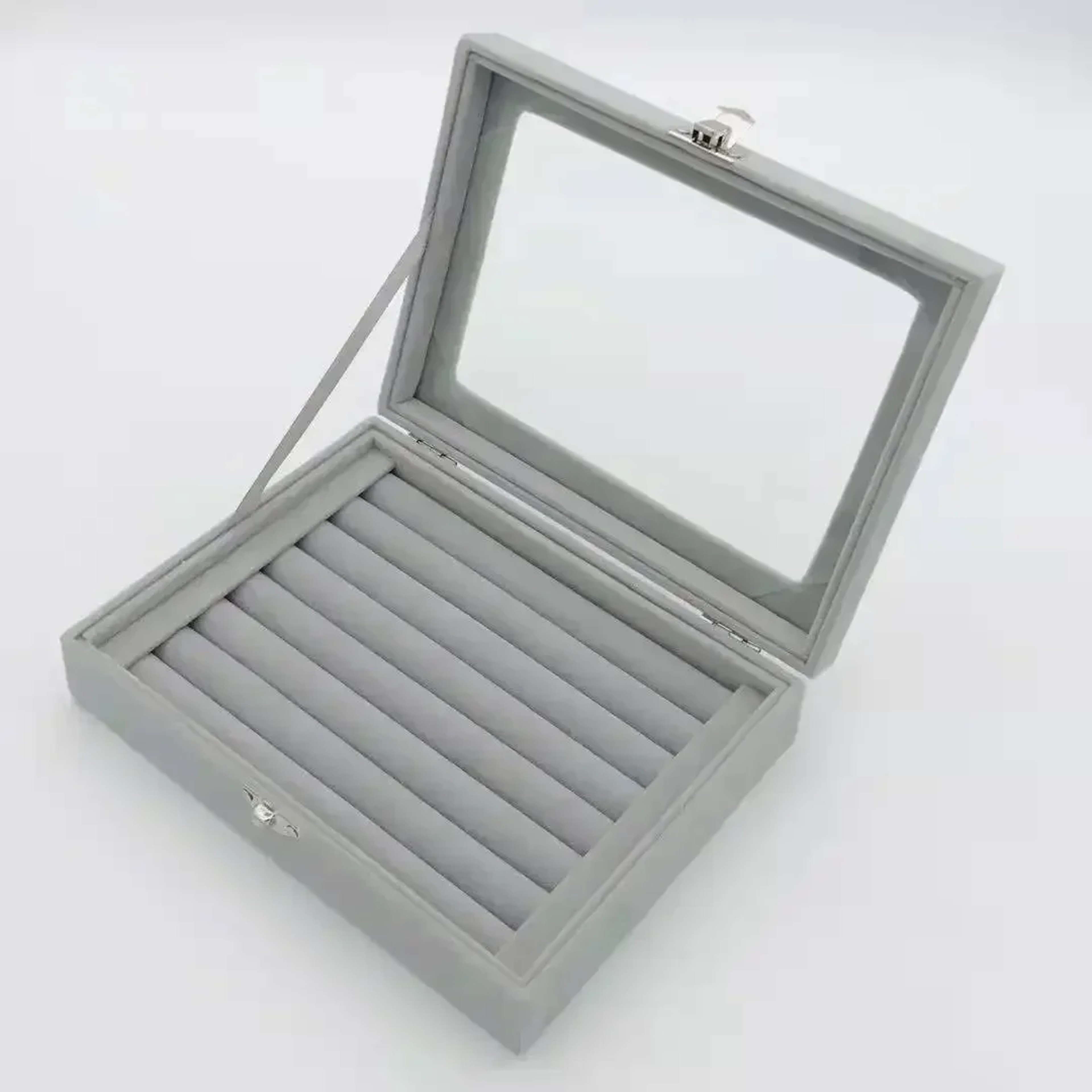 Jewelry Display Organizer Box High Capacity Flannel Storage Box With Cover Dust Proof Wedding Gift  5
