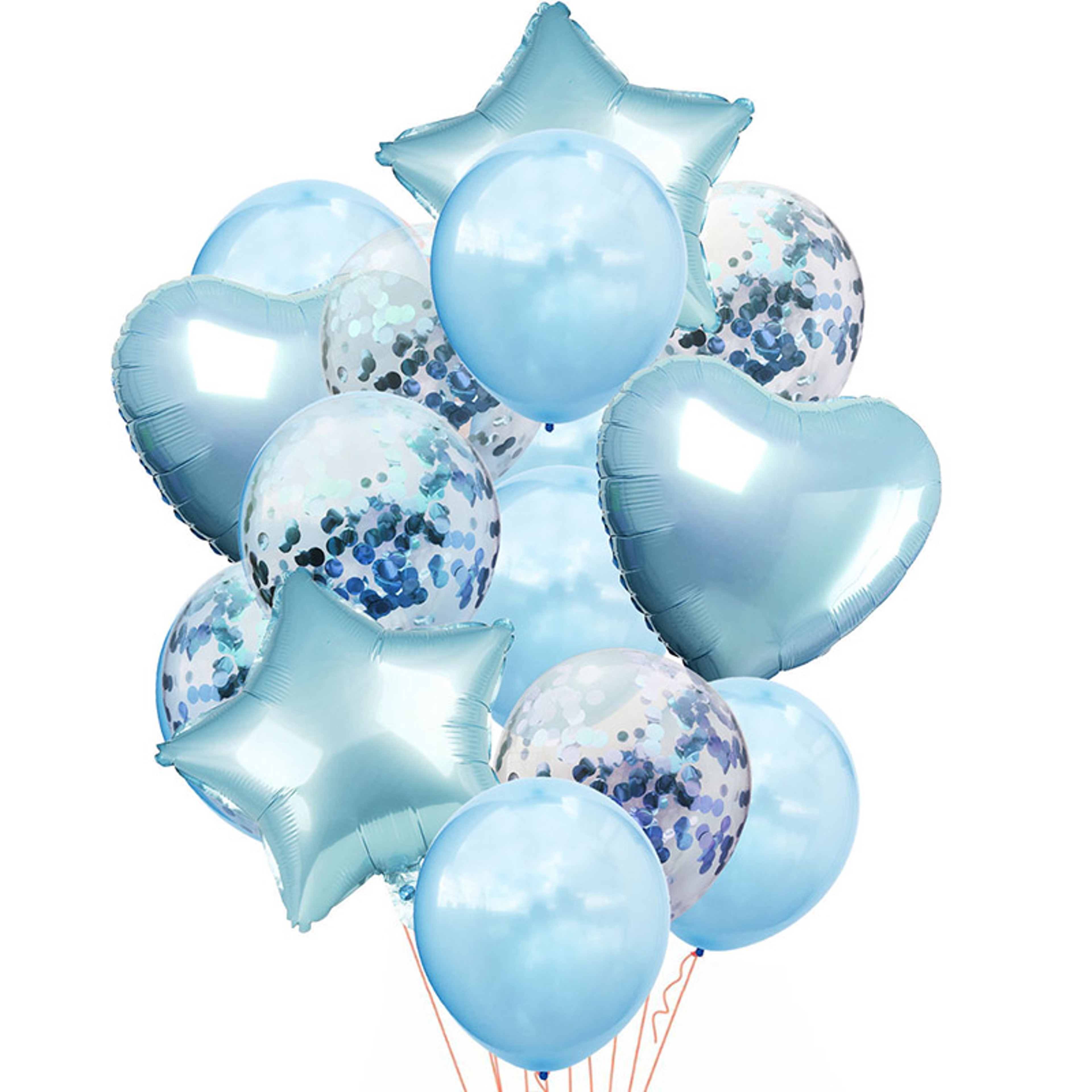 Rose Gold Confetti Balloons Star Heart Party Wedding Anniversary Globos Supplies 1