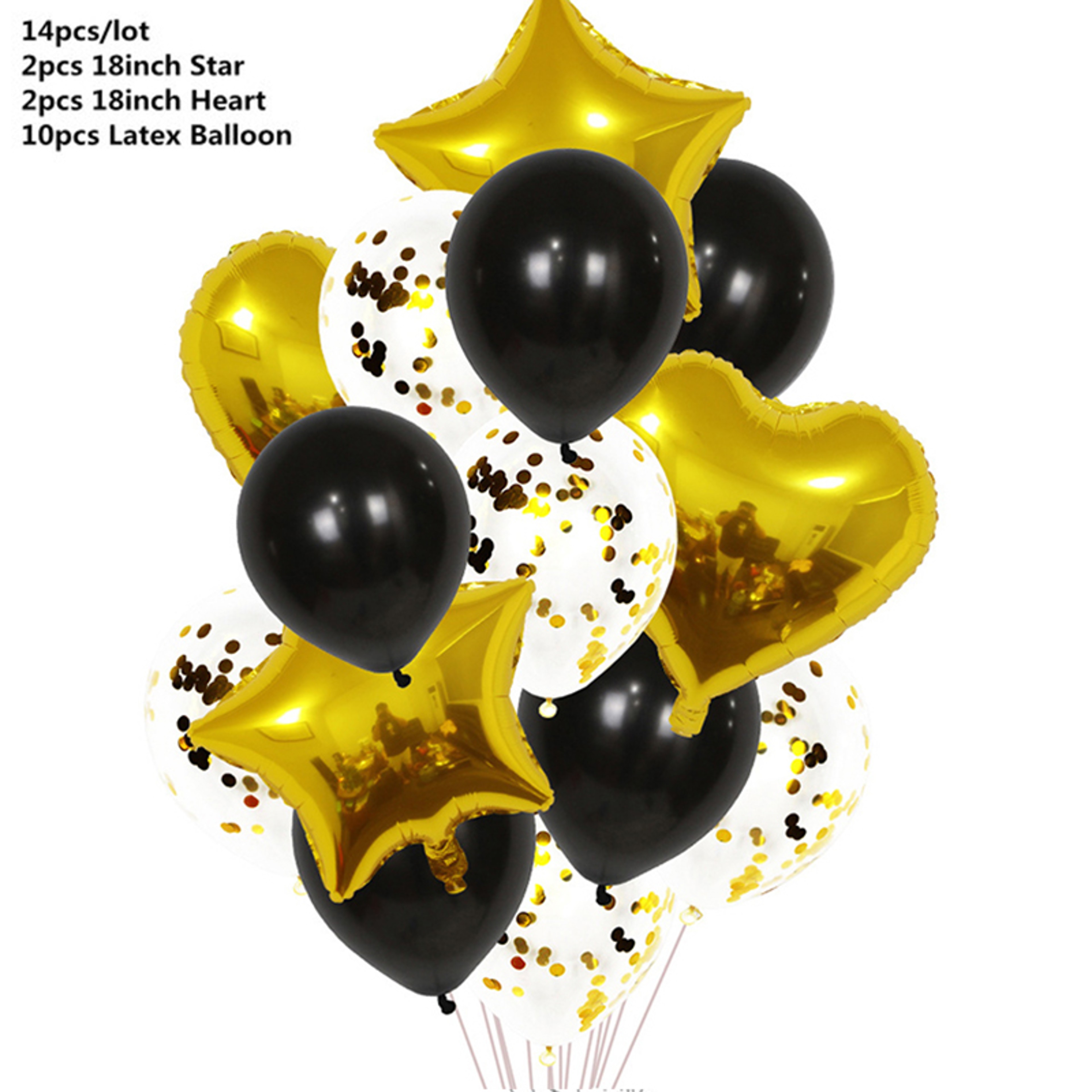 Rose Gold Confetti Balloons Star Heart Party Wedding Anniversary Globos Supplies 9