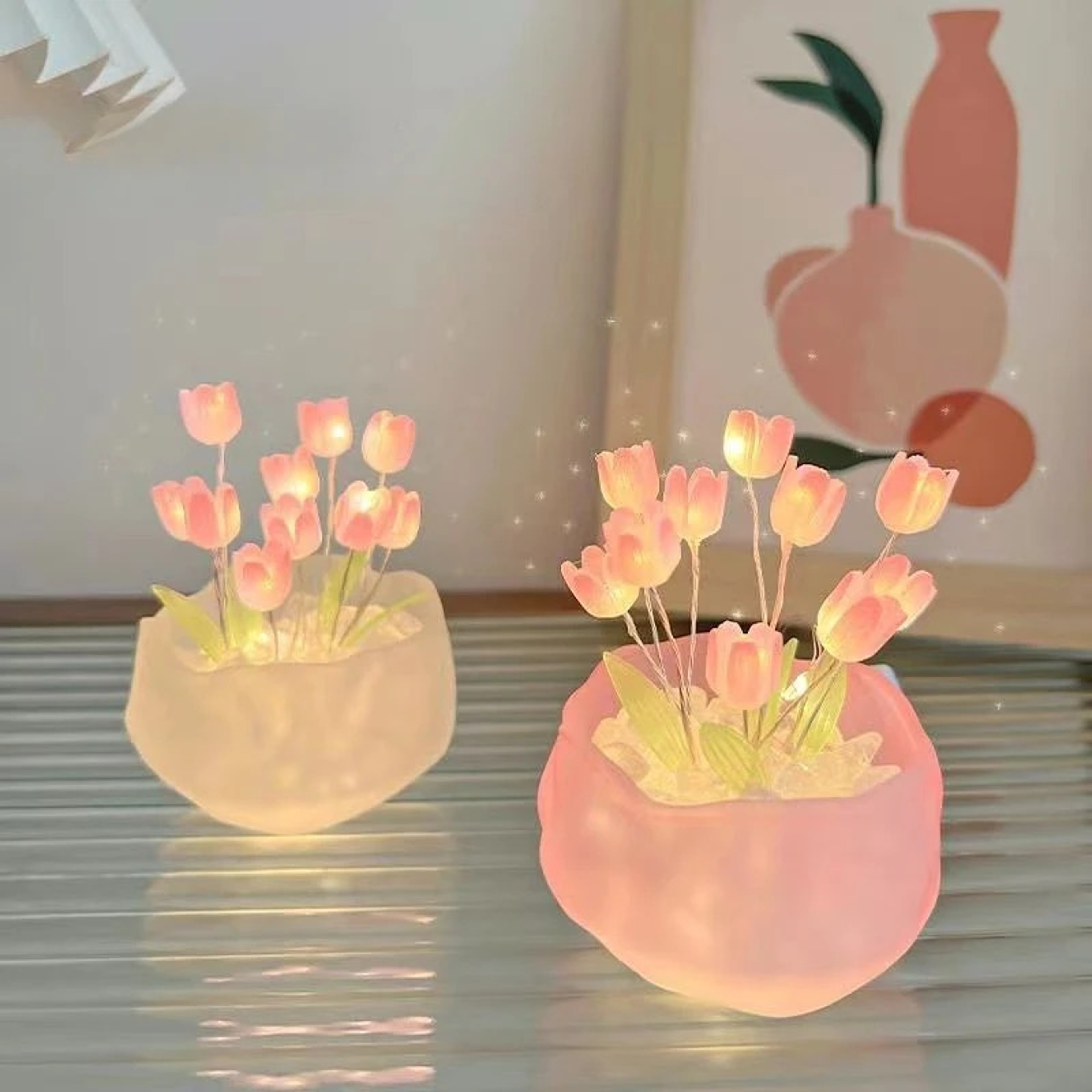 Romantic Pumpkin Cup Tulip Lamp, DIY Night Light for Kids, Creative Ambient Light Gift for Childrens Day – view 1