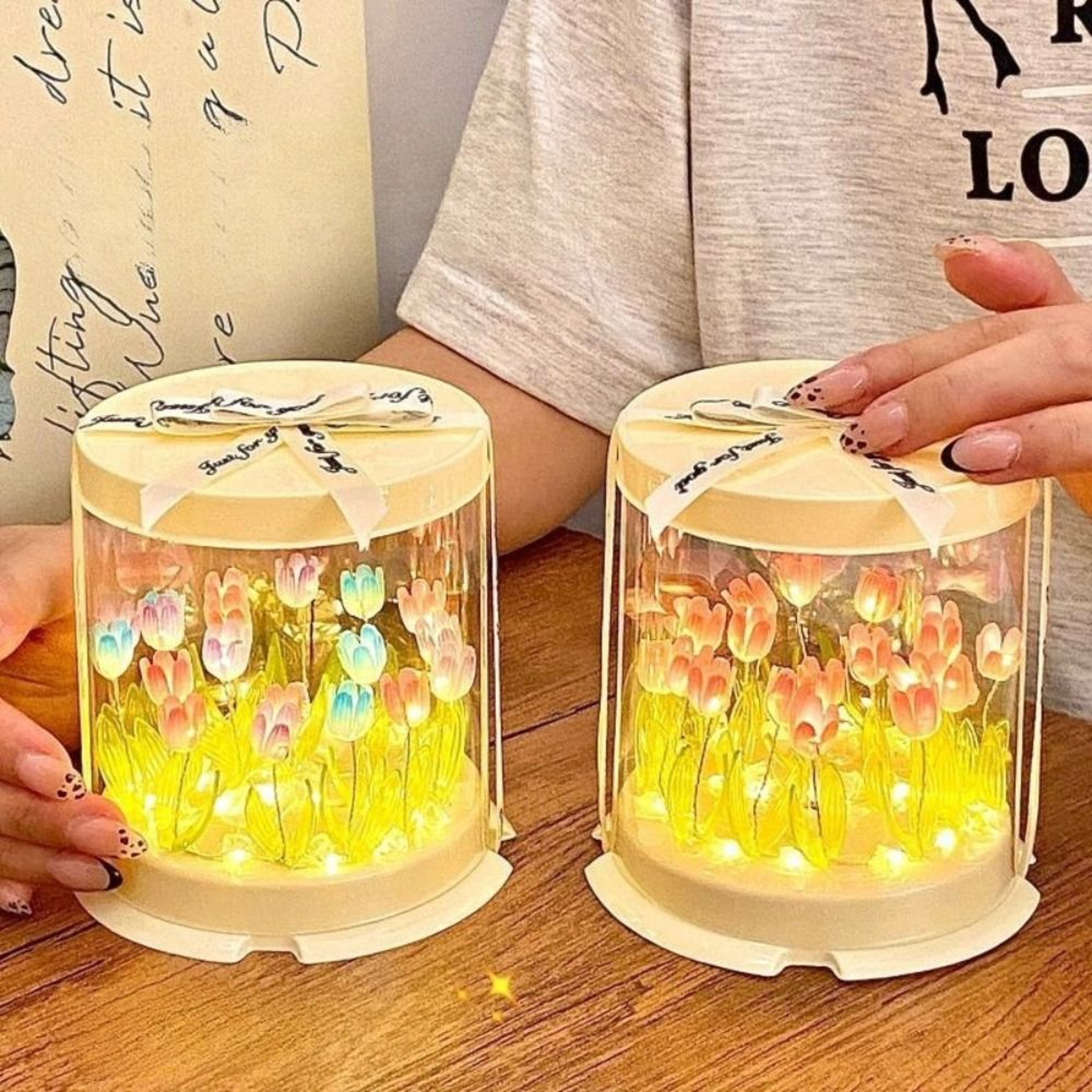Handmade Unfinished Products Mini Tulip Night Lamp Cute DIY Tulip Night Light Small Night Light Bir 2