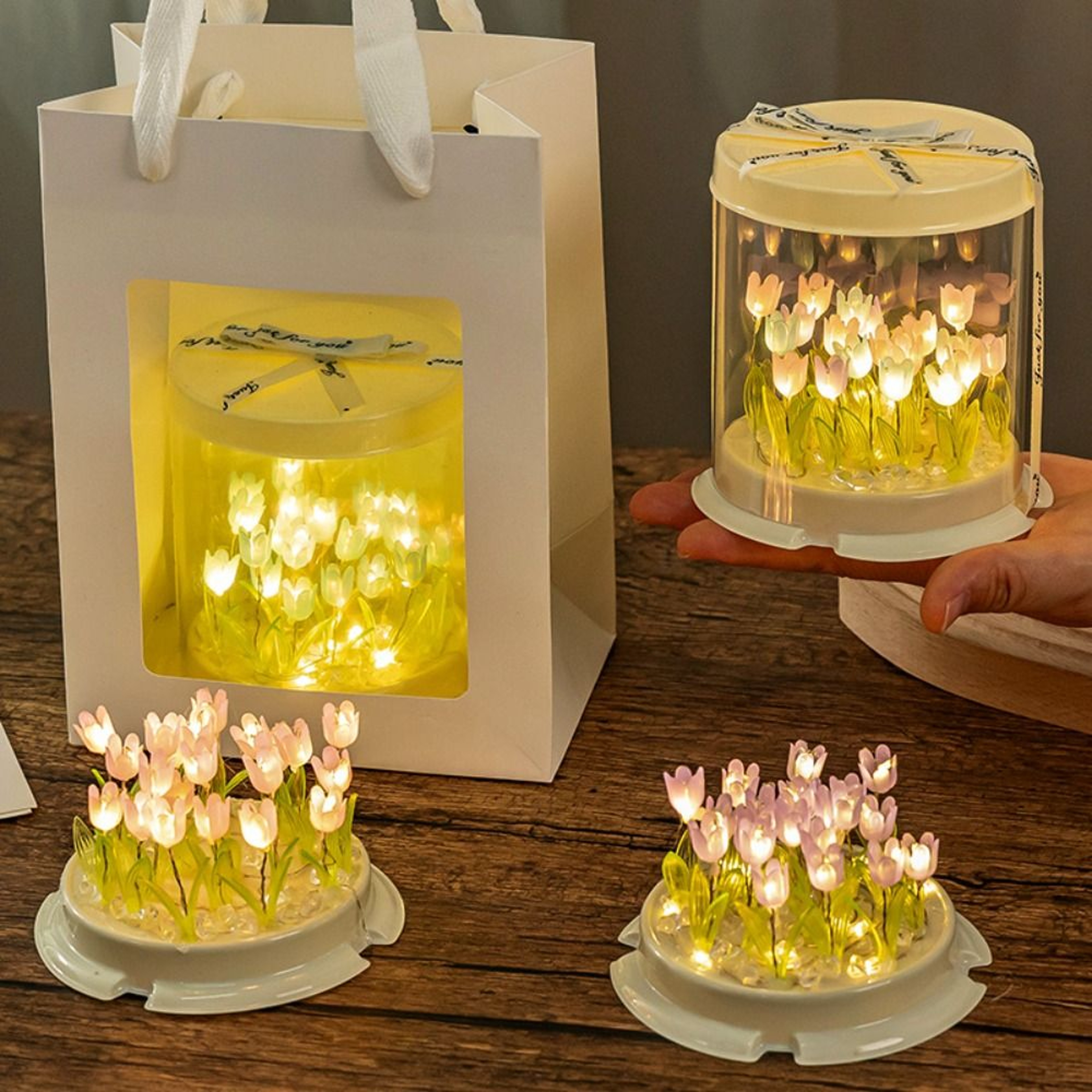 Handmade Unfinished Products Mini Tulip Night Lamp Cute DIY Tulip Night Light Small Night Light Bir 4