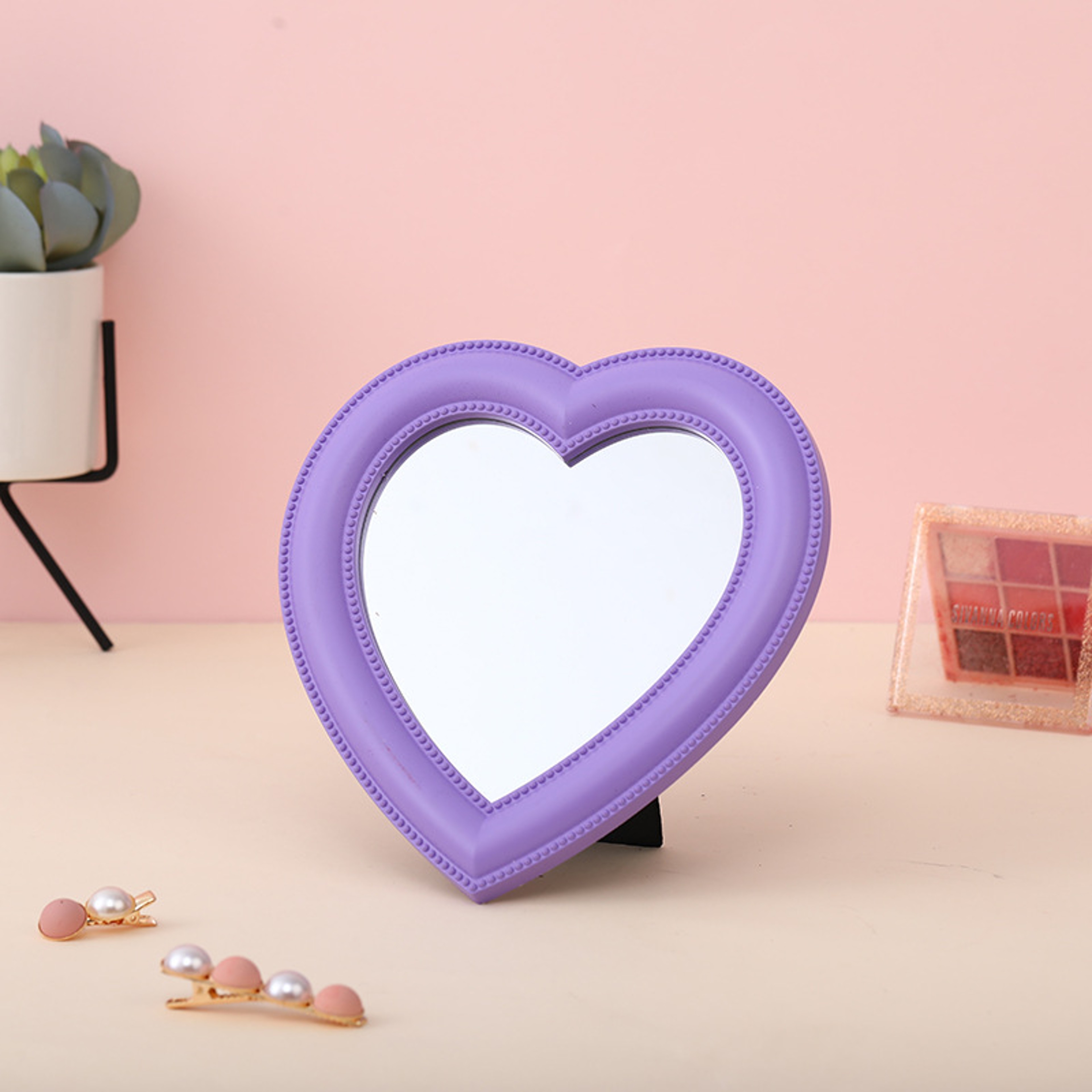 Girl Heart Mirror Decorative Cosmetic Mirror for Home and Dormitory Wall Decor – view 10
