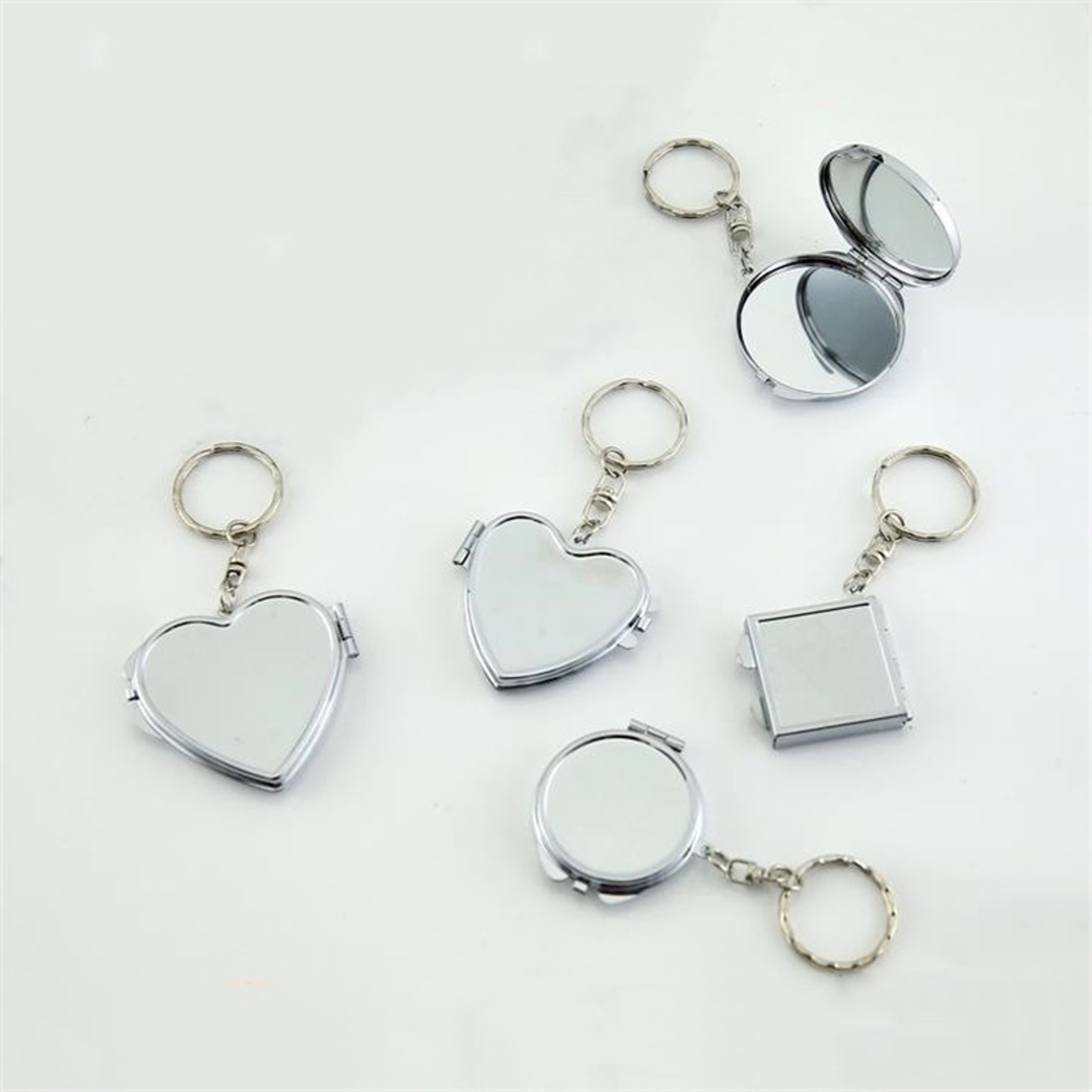 Compact Pocket Mirror with Key Ring, Portable Folding Makeup Mirror, Key Chain Cosmetic Mirror – view 1