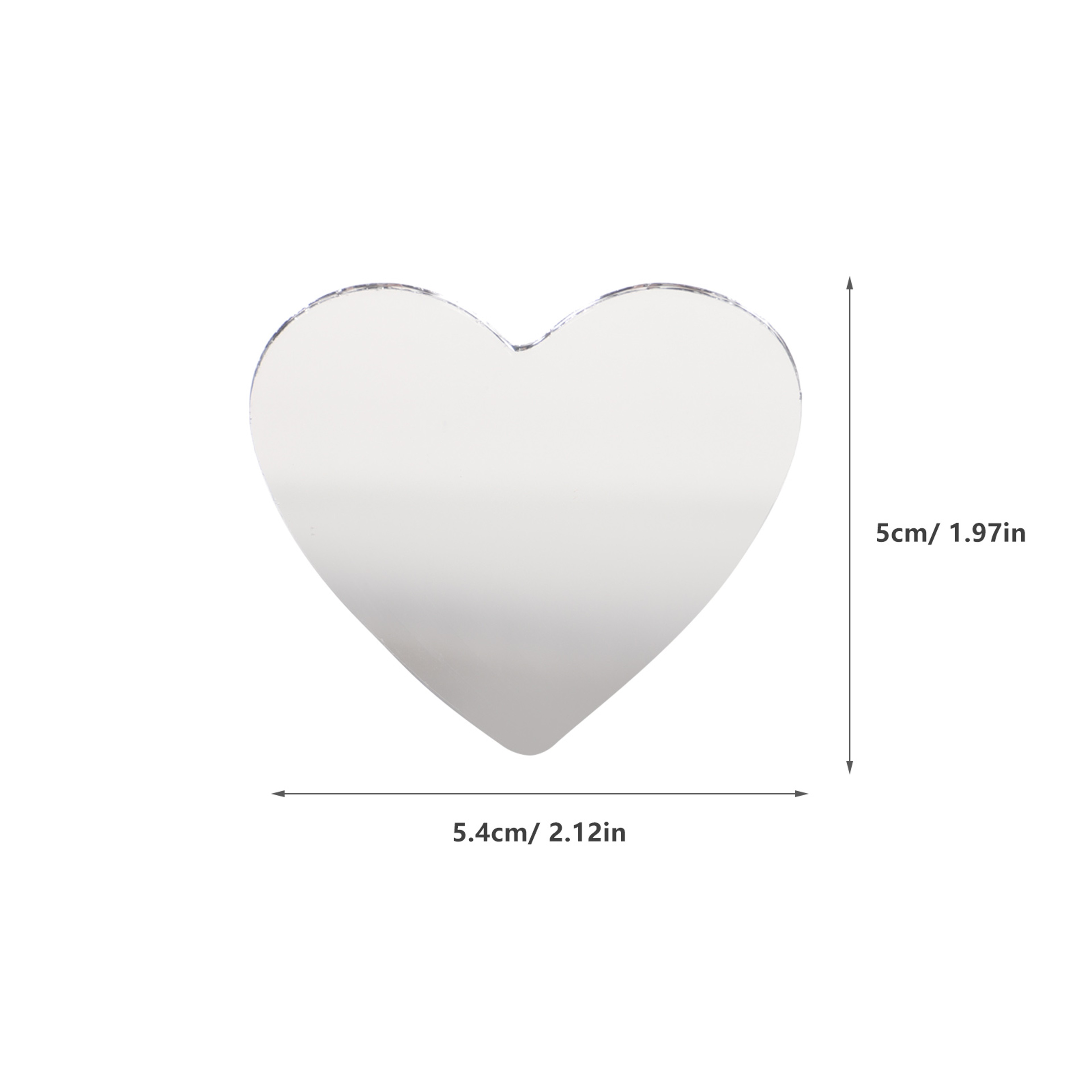 Heart Shaped Lenses Mirrors For Crafts Portable Tiles Small Sticker Vanity 4