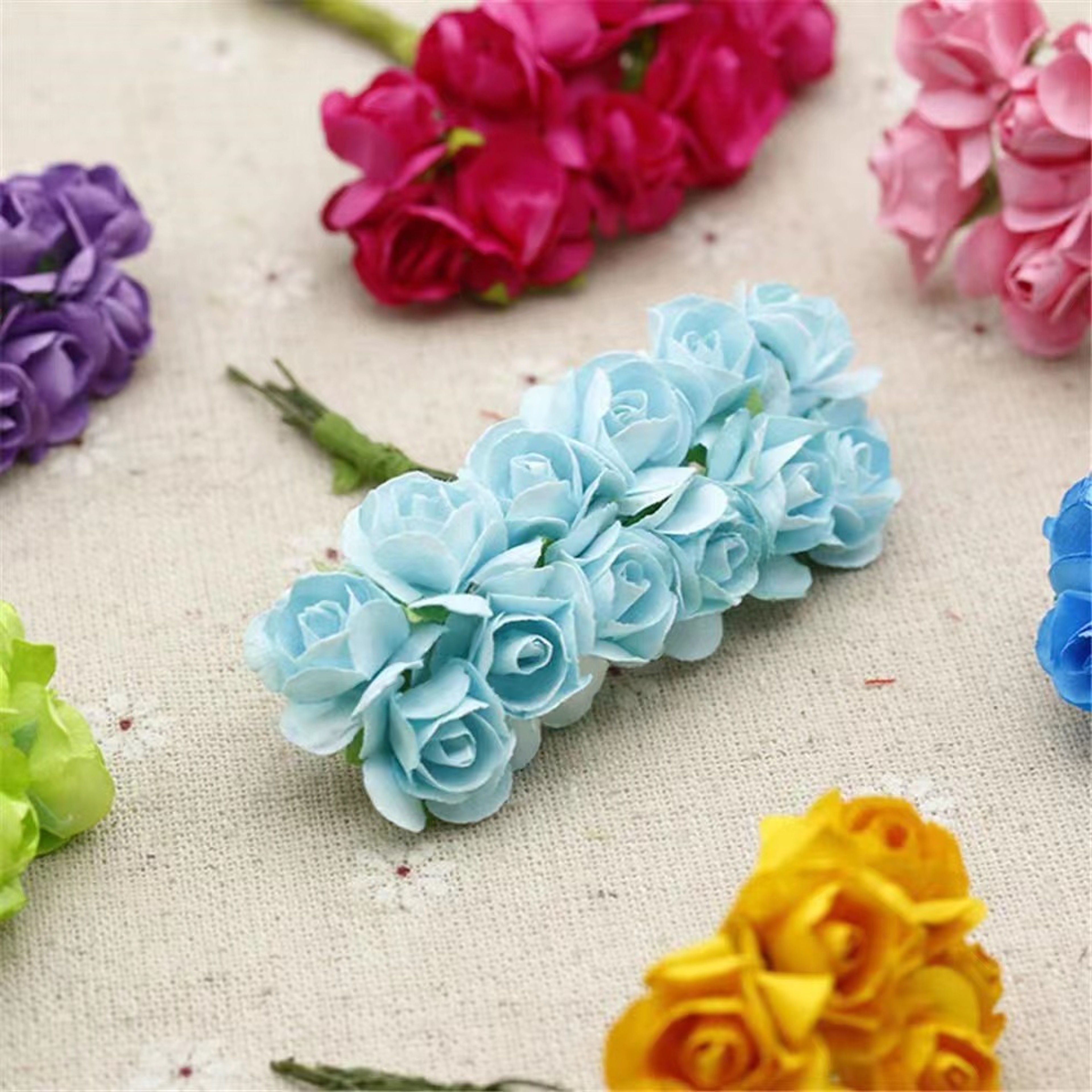 Artificial Mini Paper Rose Bouquet For Scrapbooking Wedding Party Decoration Cheap Artificial Roses 2