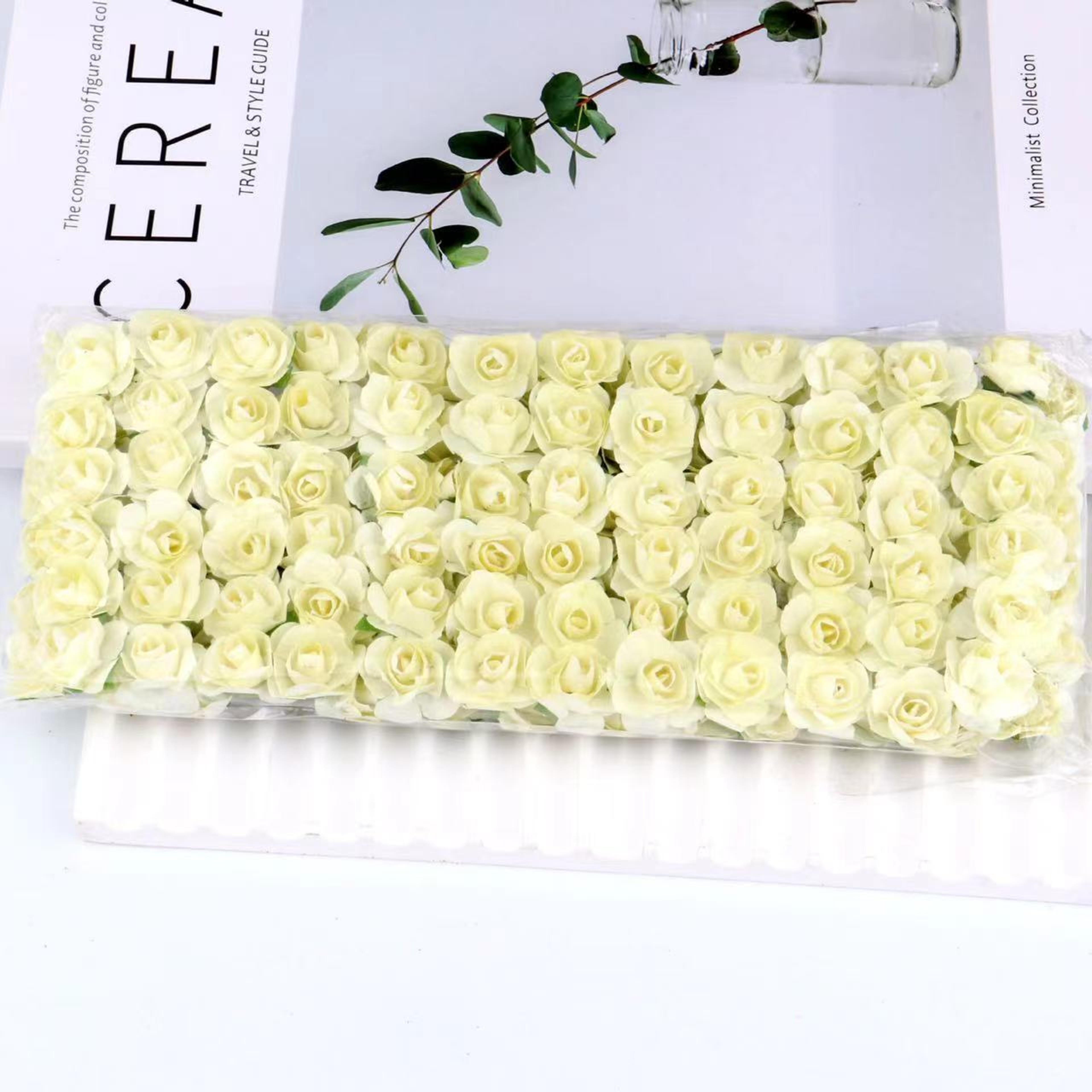 Artificial Mini Paper Rose Bouquet For Scrapbooking Wedding Party Decoration Cheap Artificial Roses 5