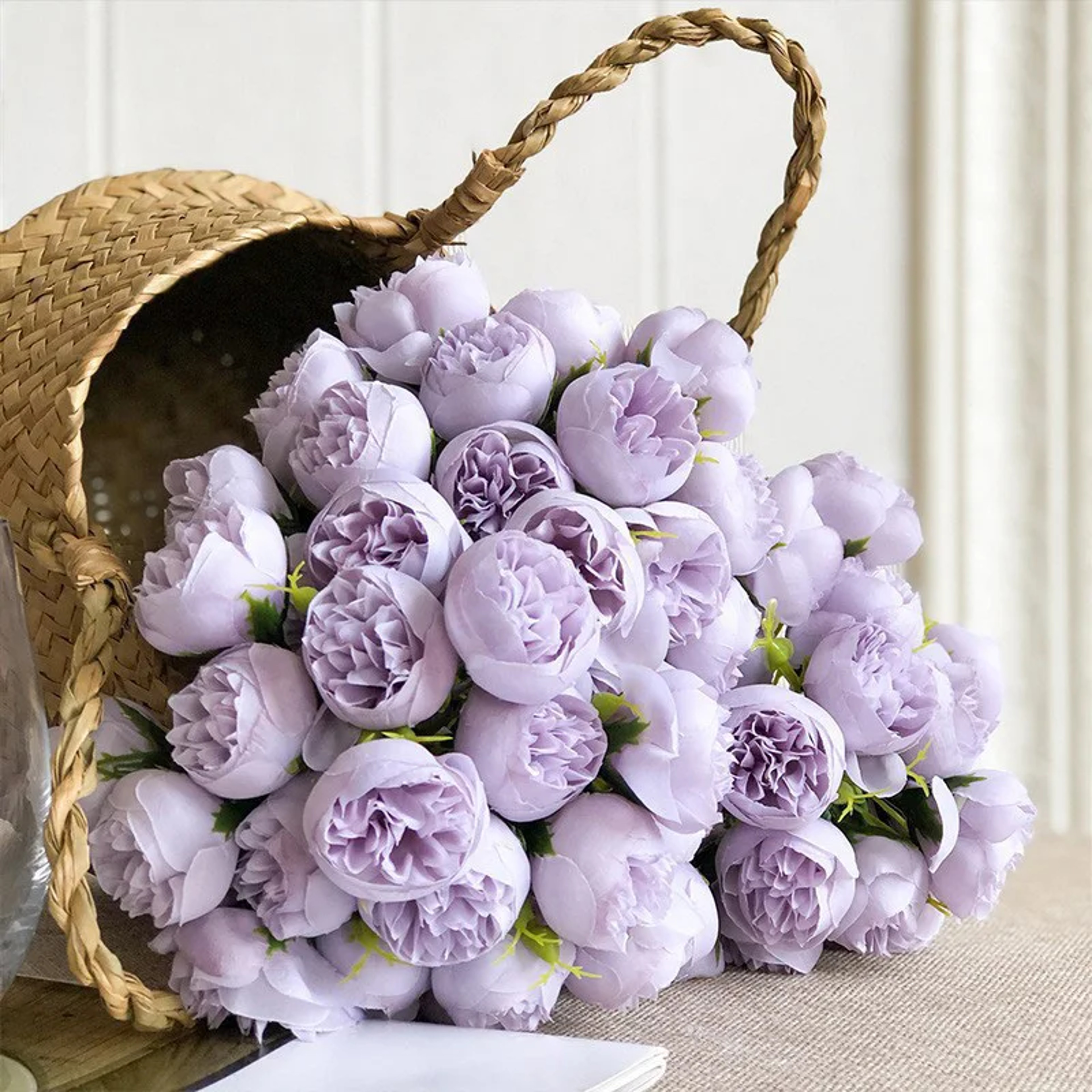 Artificial Silk Rose Pink Peony Bouquet Heads Fake Flowers For Home Table Vase Wedding Decor 0