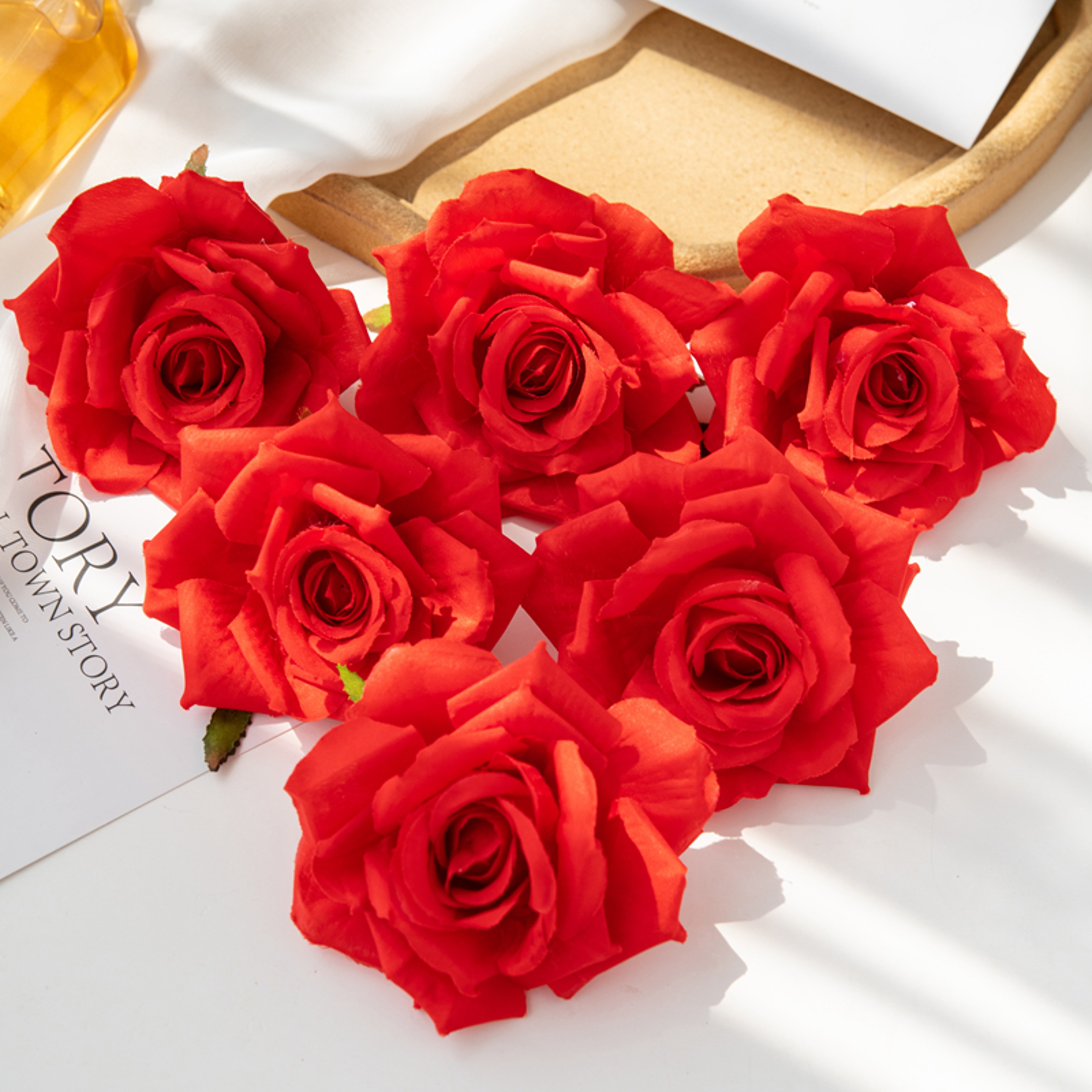 Fake Silk Artificial Flowers For Wedding Garden Scrapbook Rose Arch Home Decor Candy Box 10