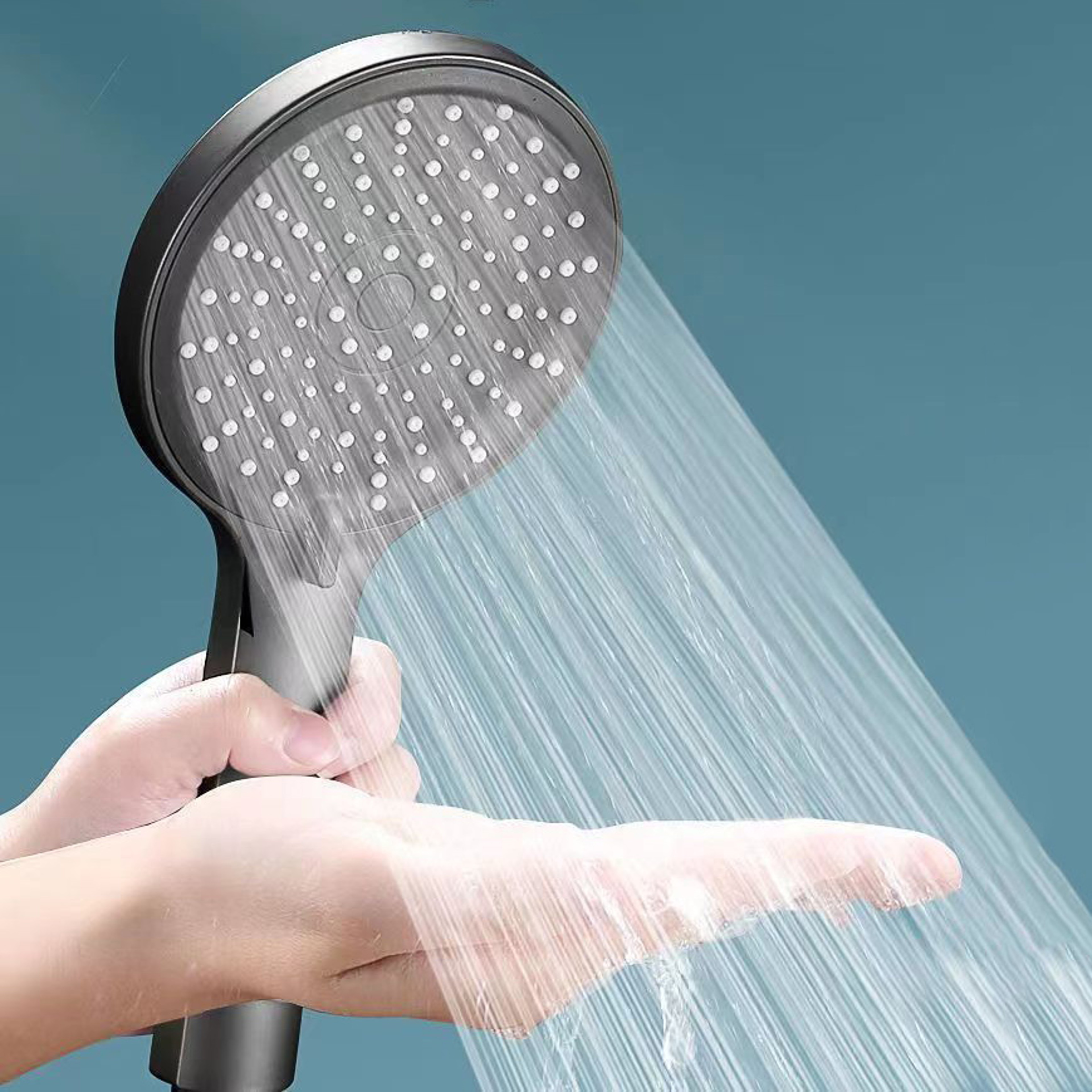 Large Water Volume 5speed Shower Head With Boost Function And Universal Filter Bathroom Set 5