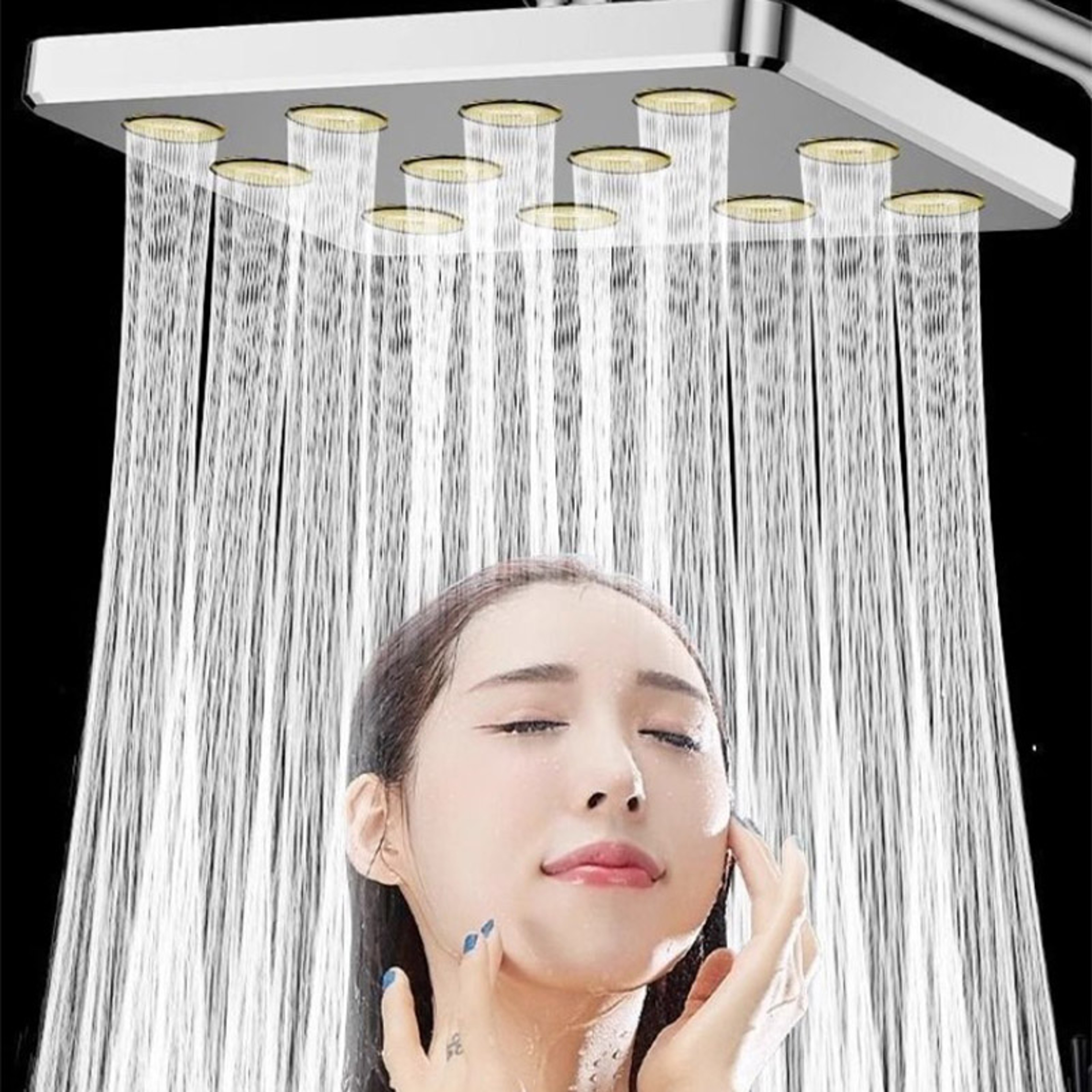Large Water High Pressure Shower Head Top Spray Small Waist Pressurized Bath Set 0