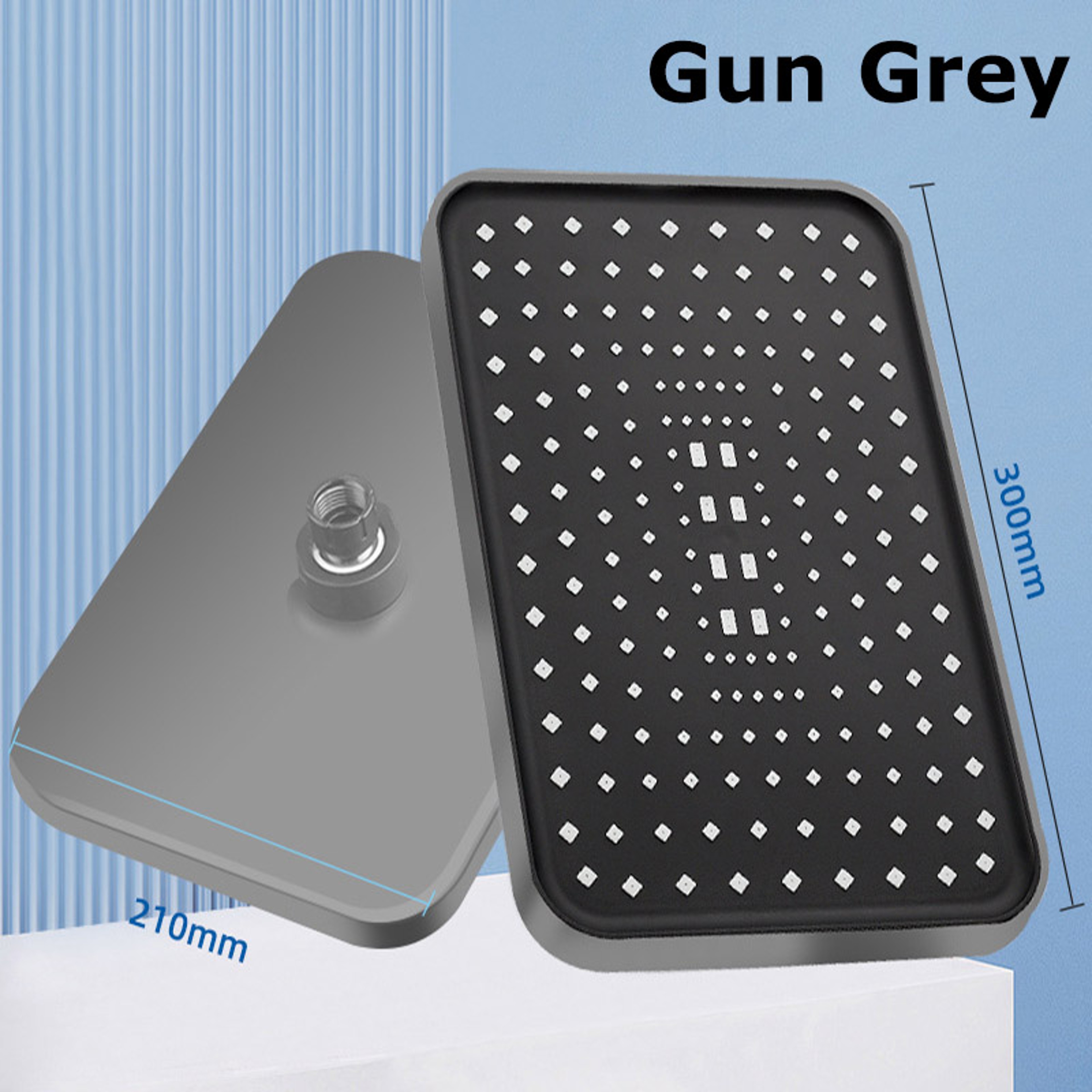 Adjustable Pressurized Shower Head Large Panel Top Spray Universal Bathroom Set 8