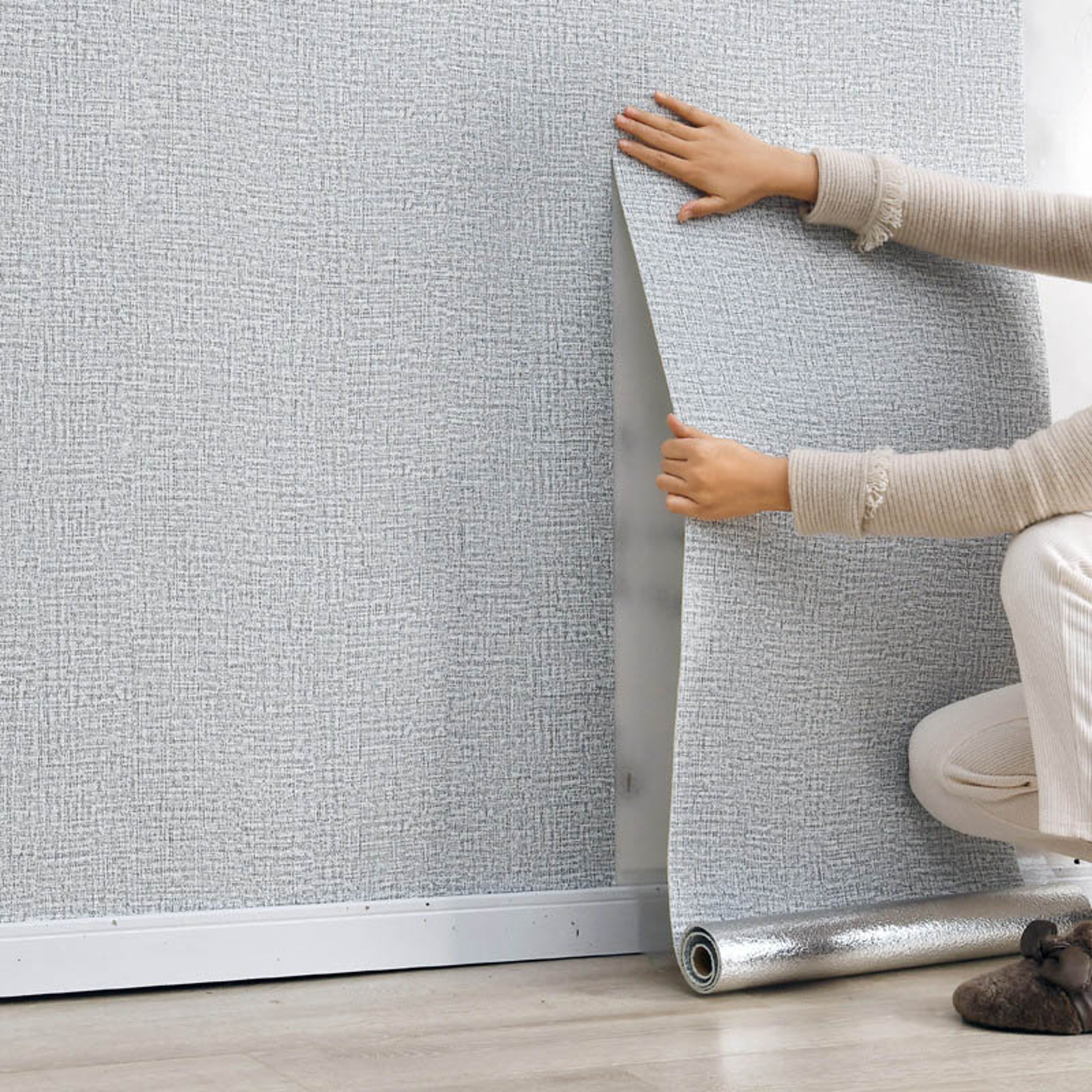3D Selfadhesive Wall Stickers Waterproof Cement Gray Wallpaper For Bedroom 3