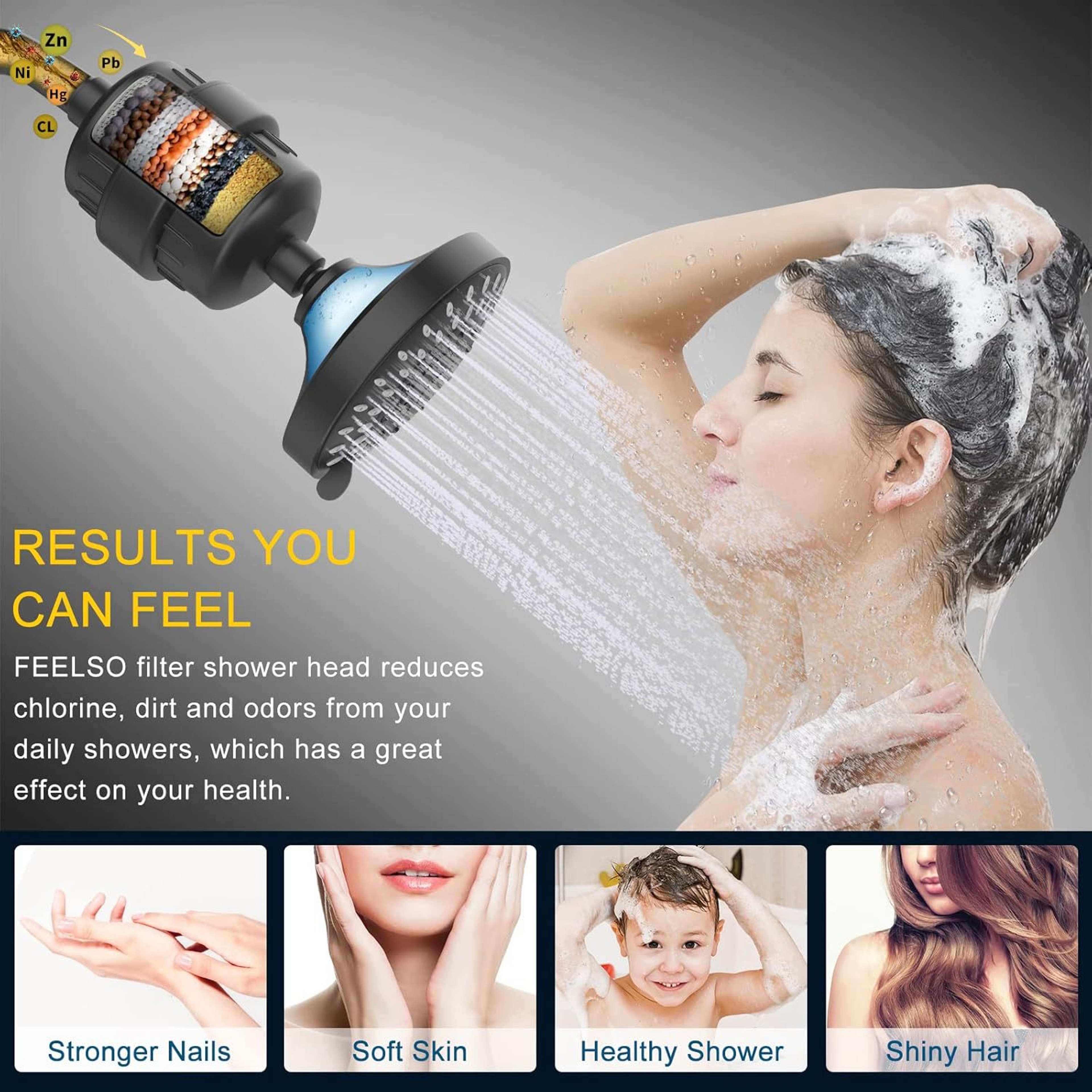 Shower Head Preshower Filter Large Flow Water Purifier Skin Care 1