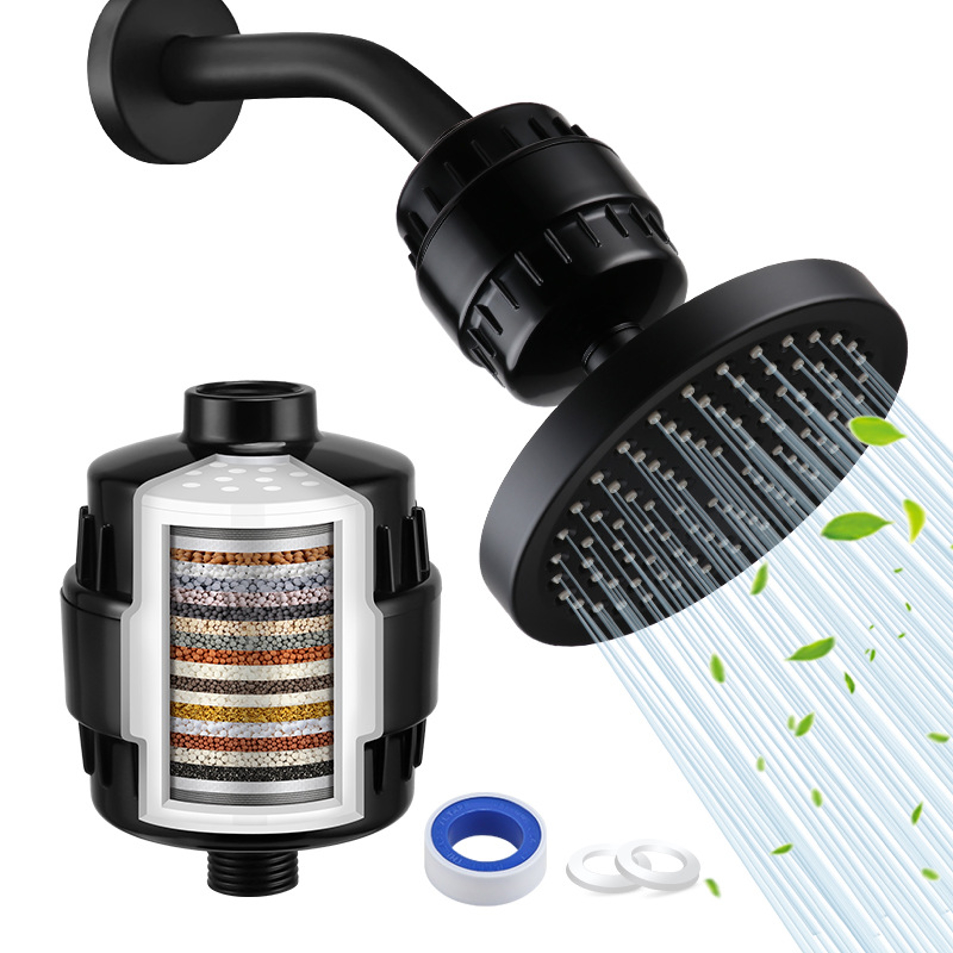 Shower Head Preshower Filter Large Flow Water Purifier Skin Care 0