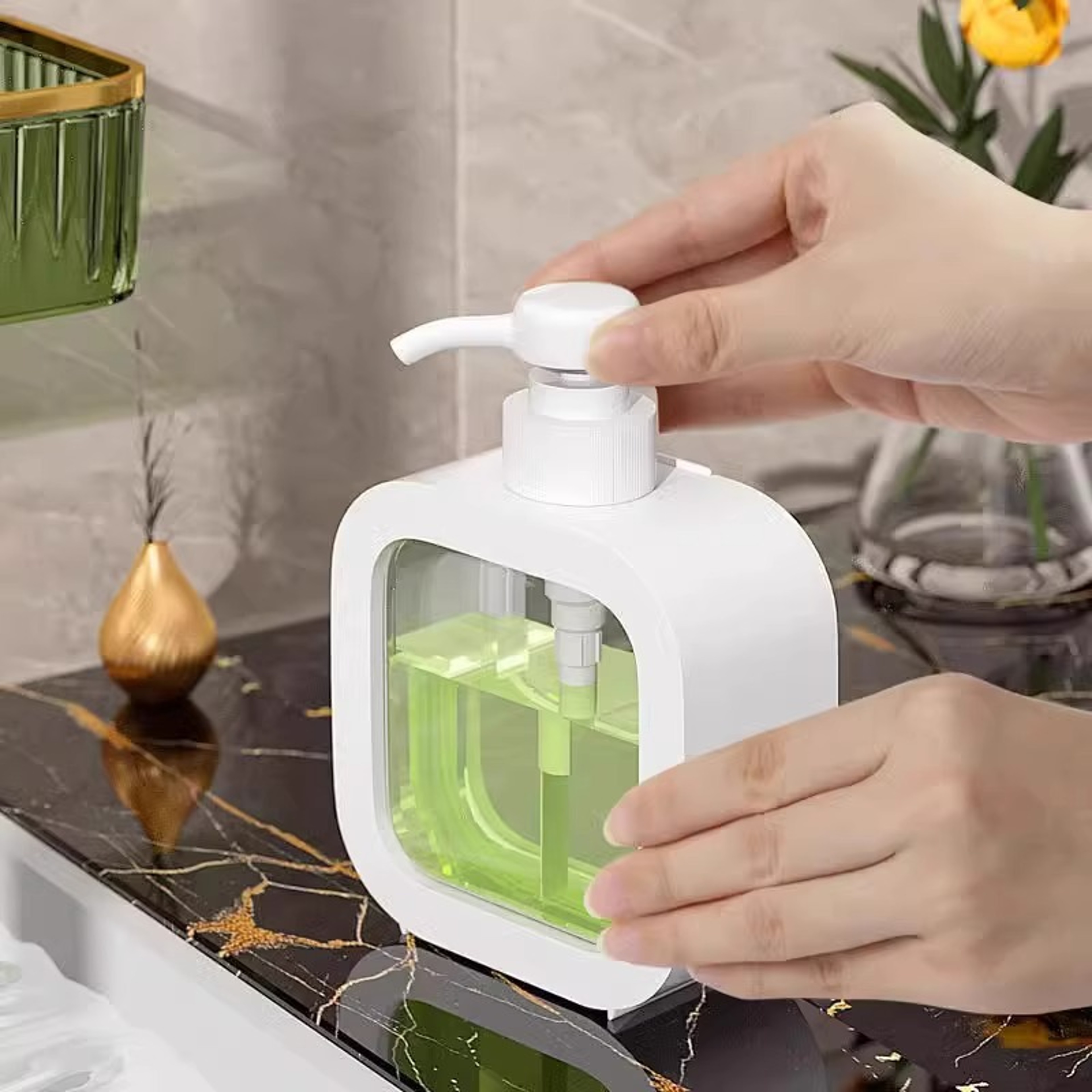 Visual Transparent Soap Dispenser Bottle Plastic Push Lotion Bottle Travel Bathroom Empty Bottle 3