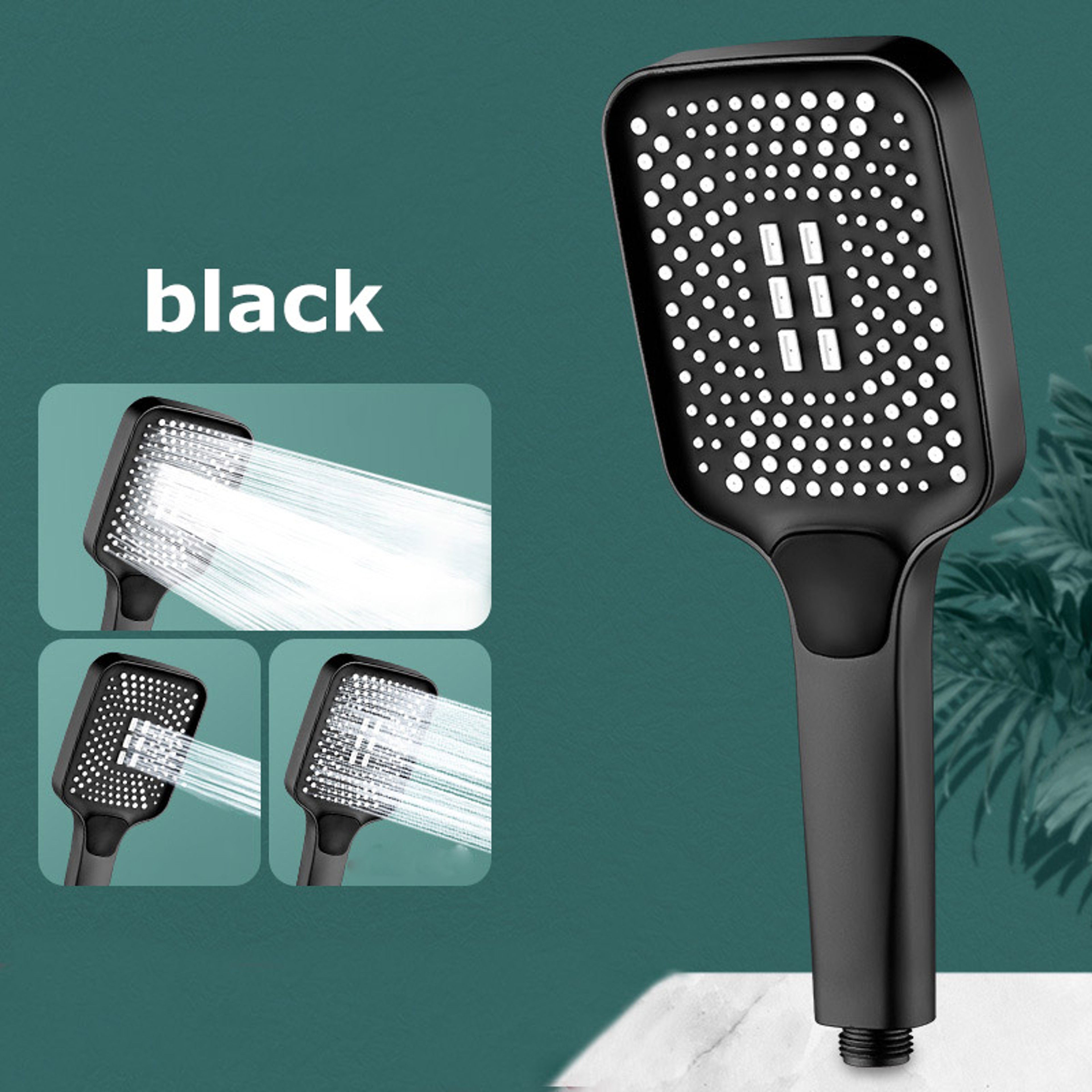 Silver Booster Shower Head Square Button Adjustable Shower Head Thickened Water Outlet Set For Ulti 7