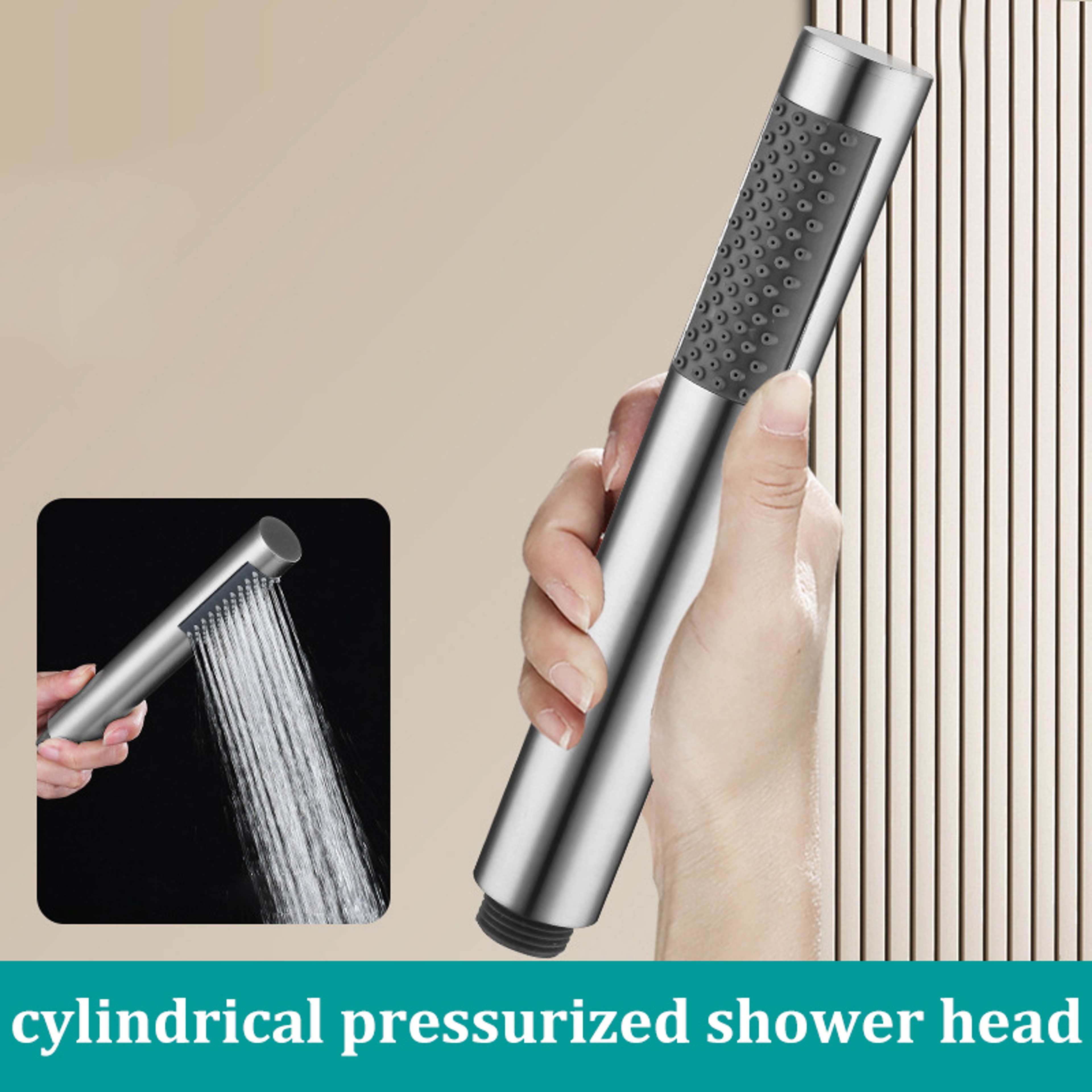 Universal Handheld Stainless Steel Booster Shower Head Set For Hotel And Home Bathroom 1
