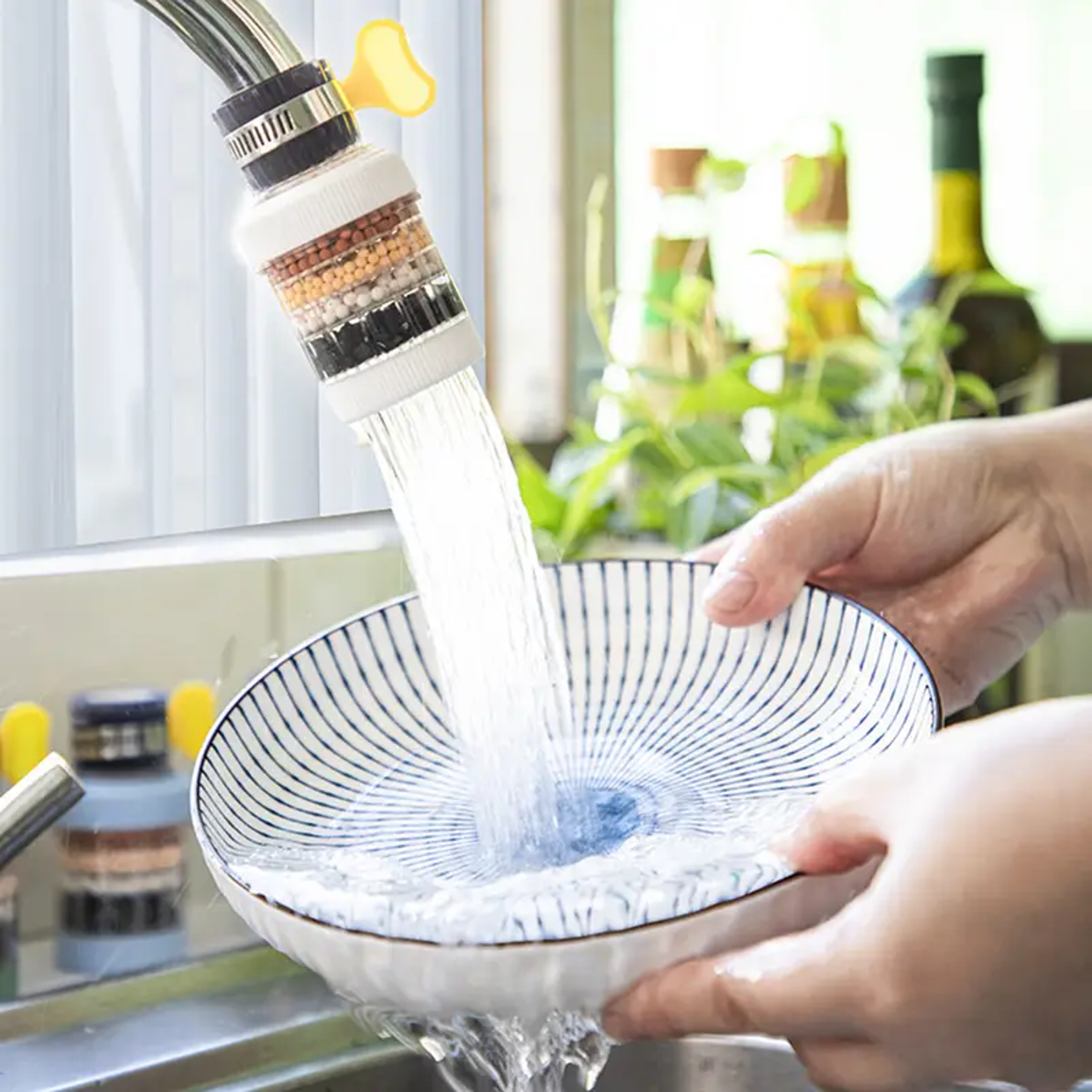 Activated Carbon Faucet Water Filter For Kitchen Removes Chlorofluoride Heavy Metals Universal Plas 0