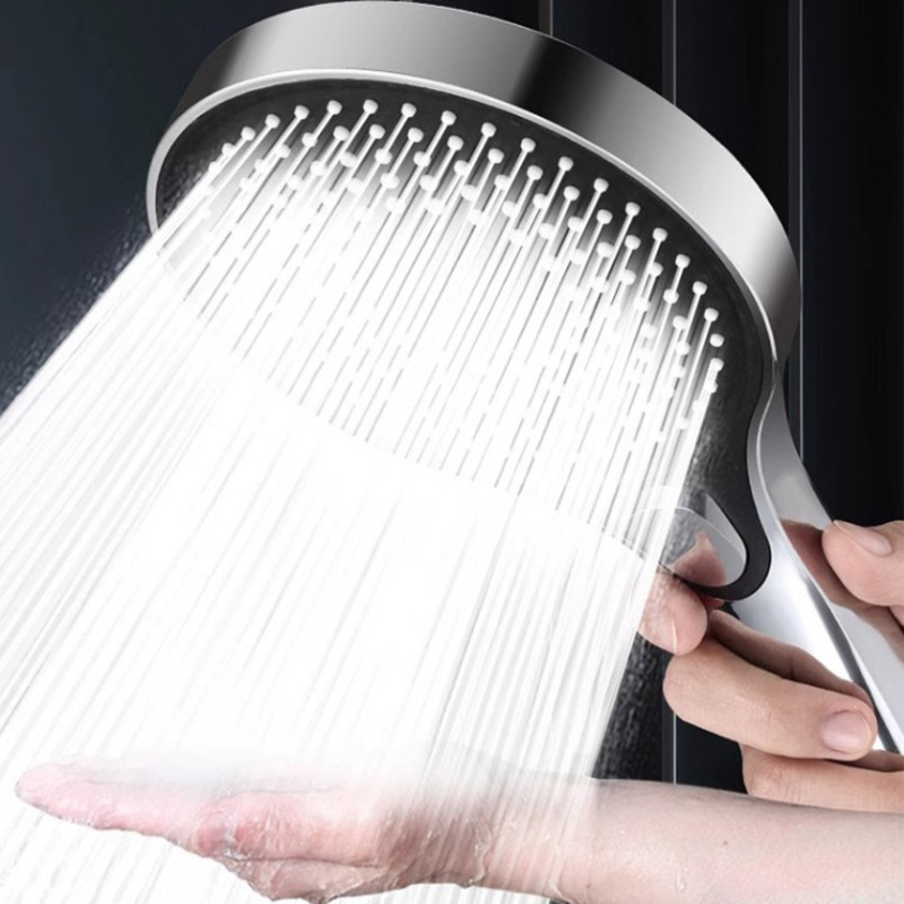 Home Bathroom ThreeSpeed Pressurized Shower Head With Large Panel And Water Heater Combination Set 0