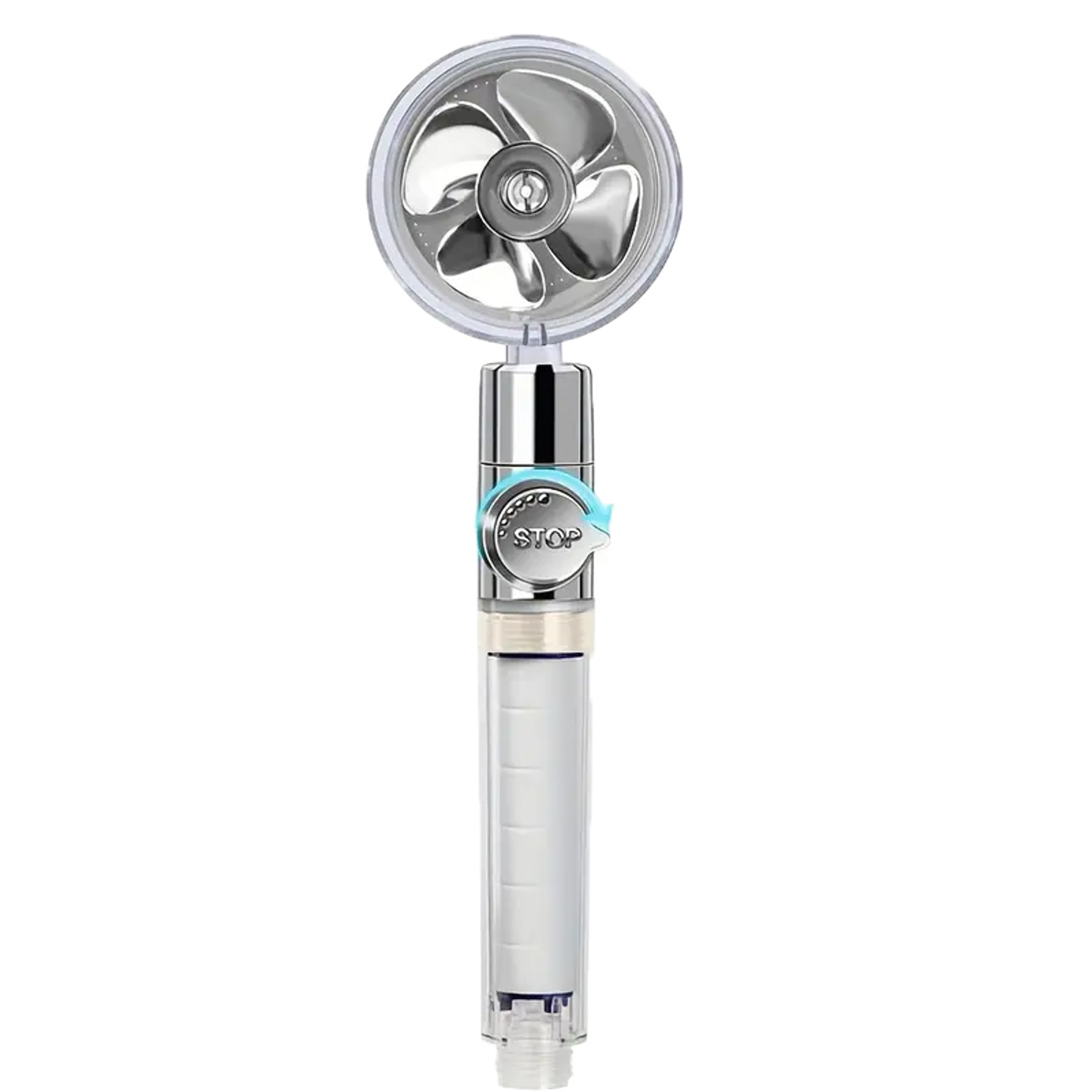 Small Waist Shower Head Turbo Fan High Pressure Rotating Handheld Shower Set Bathroom Accessories 7