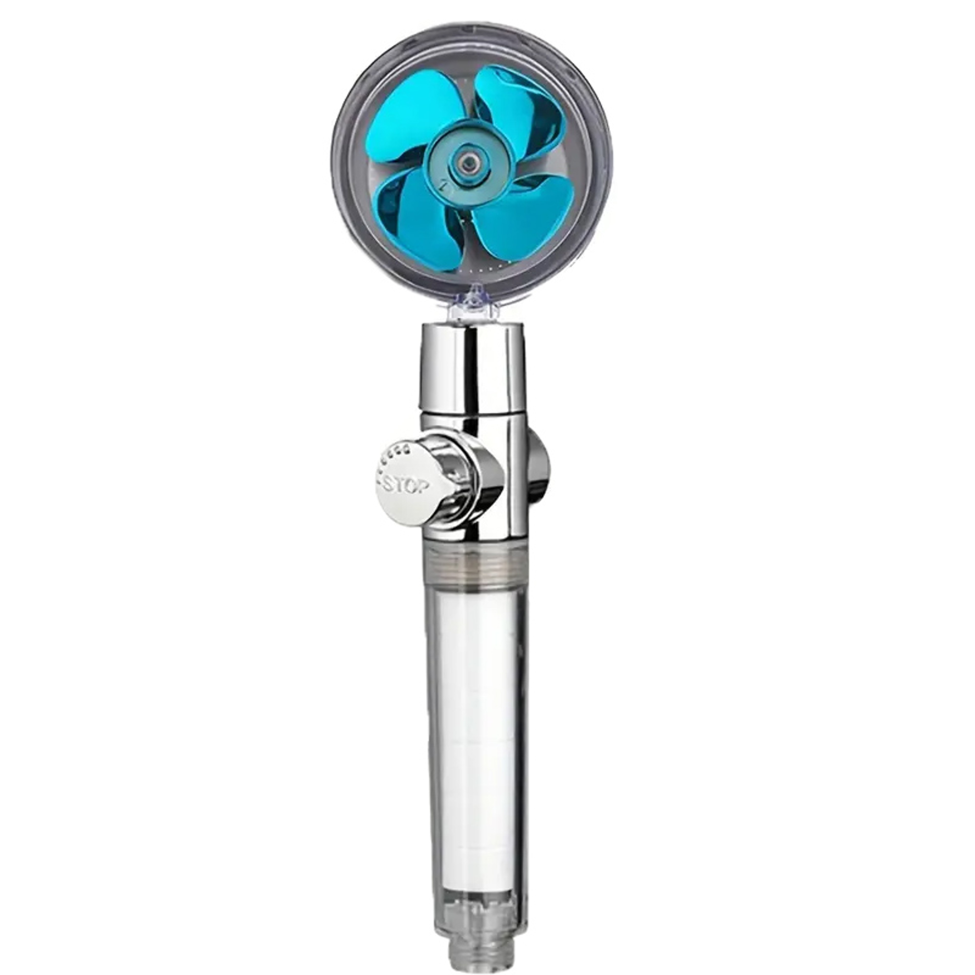 Small Waist Shower Head Turbo Fan High Pressure Rotating Handheld Shower Set Bathroom Accessories 6