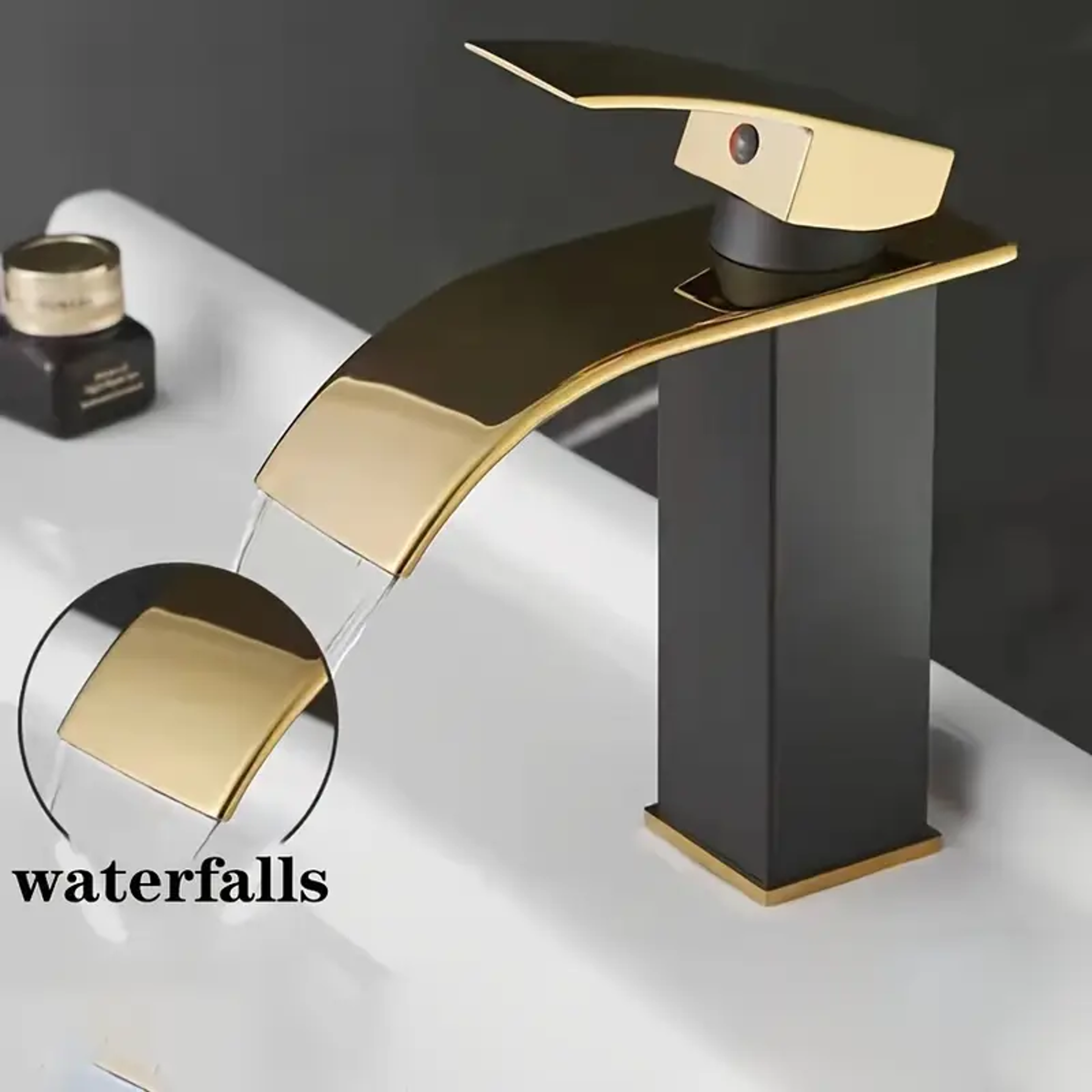 Luxury Waterfall Faucet Hot And Cold Dual Control Stainless Steel Alloy For Bathroom Sink 4