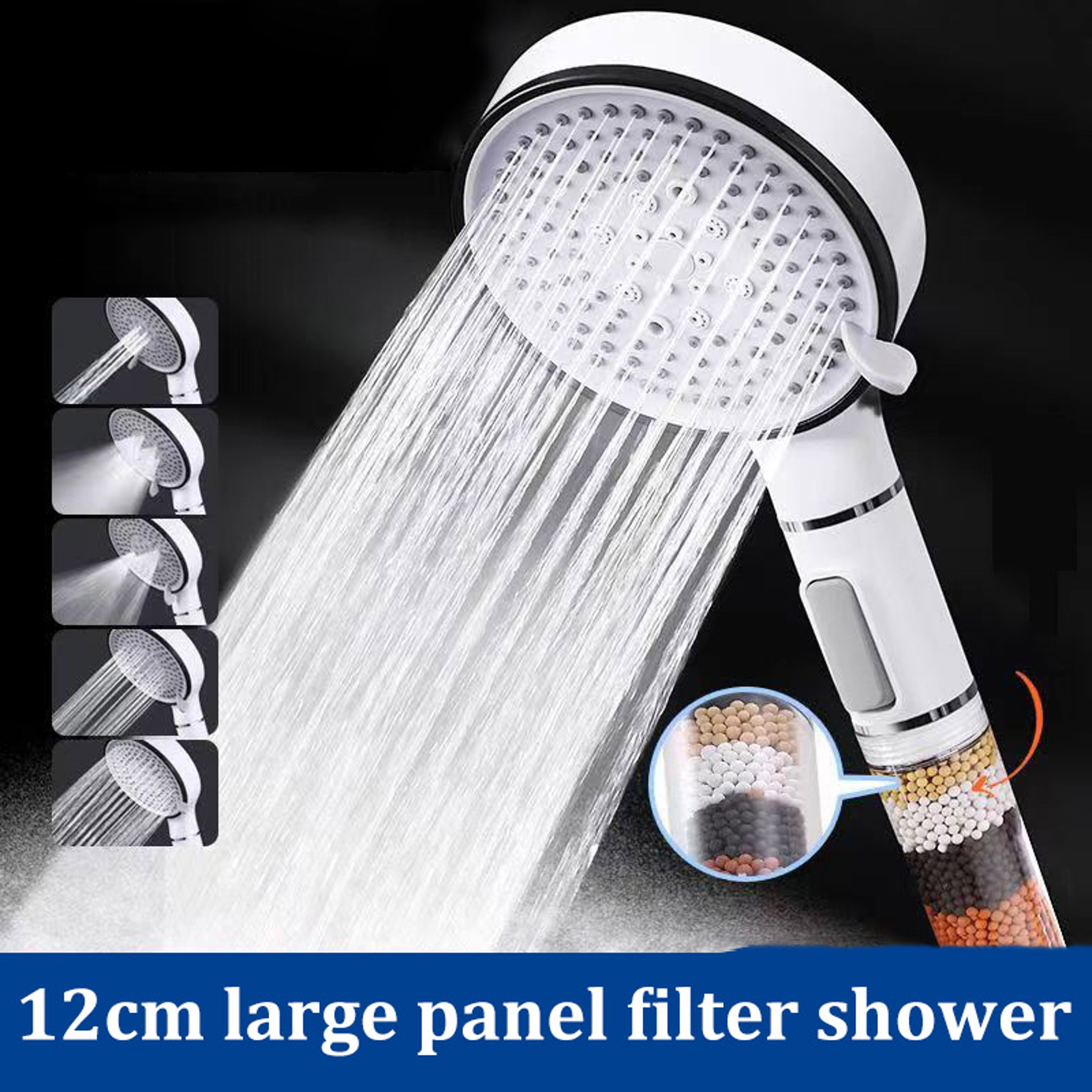 Large Panel Handheld Shower Set Dechlorination Filter Booster FiveSpeed For Skin Beauty 1