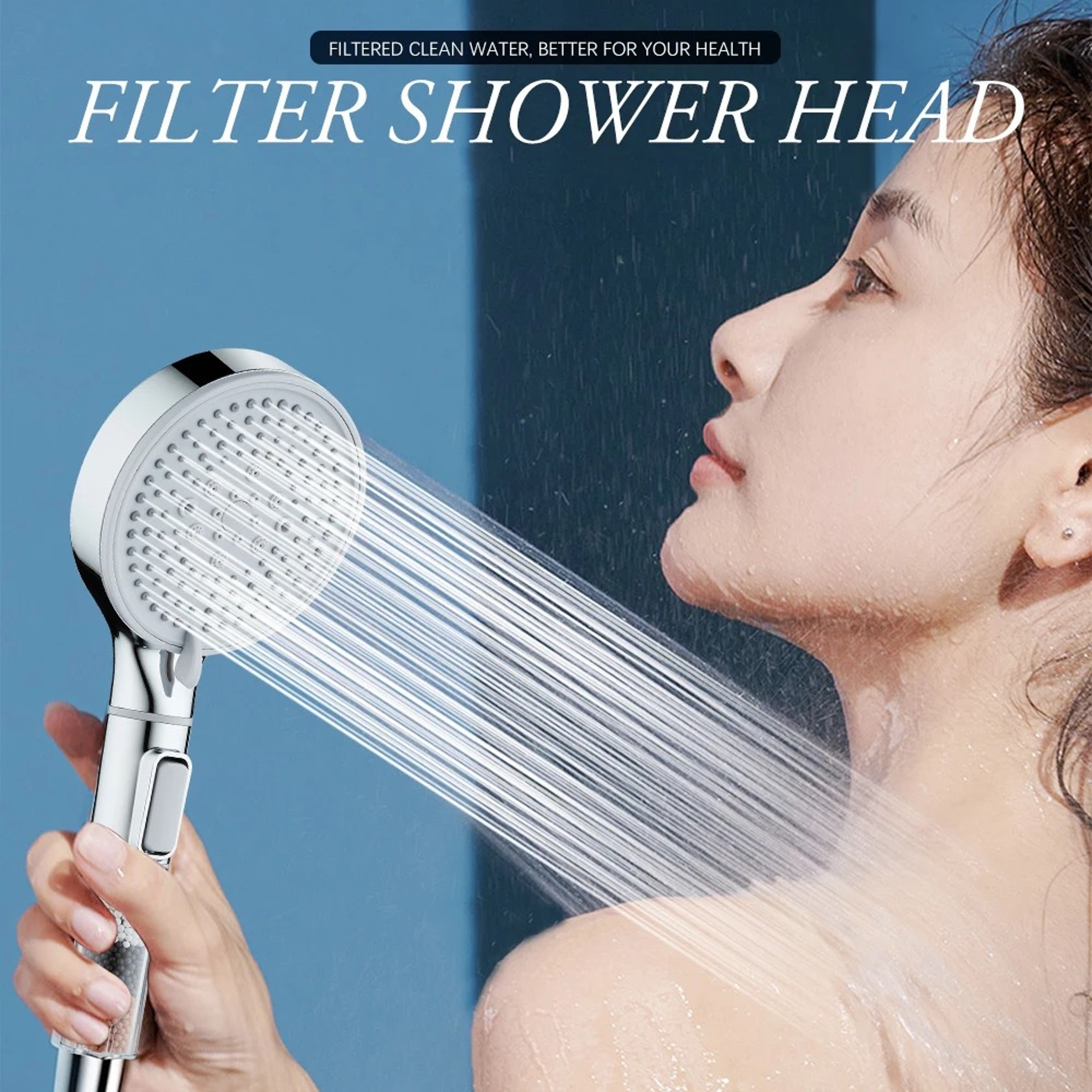 Large Panel Handheld Shower Set Dechlorination Filter Booster FiveSpeed For Skin Beauty 3