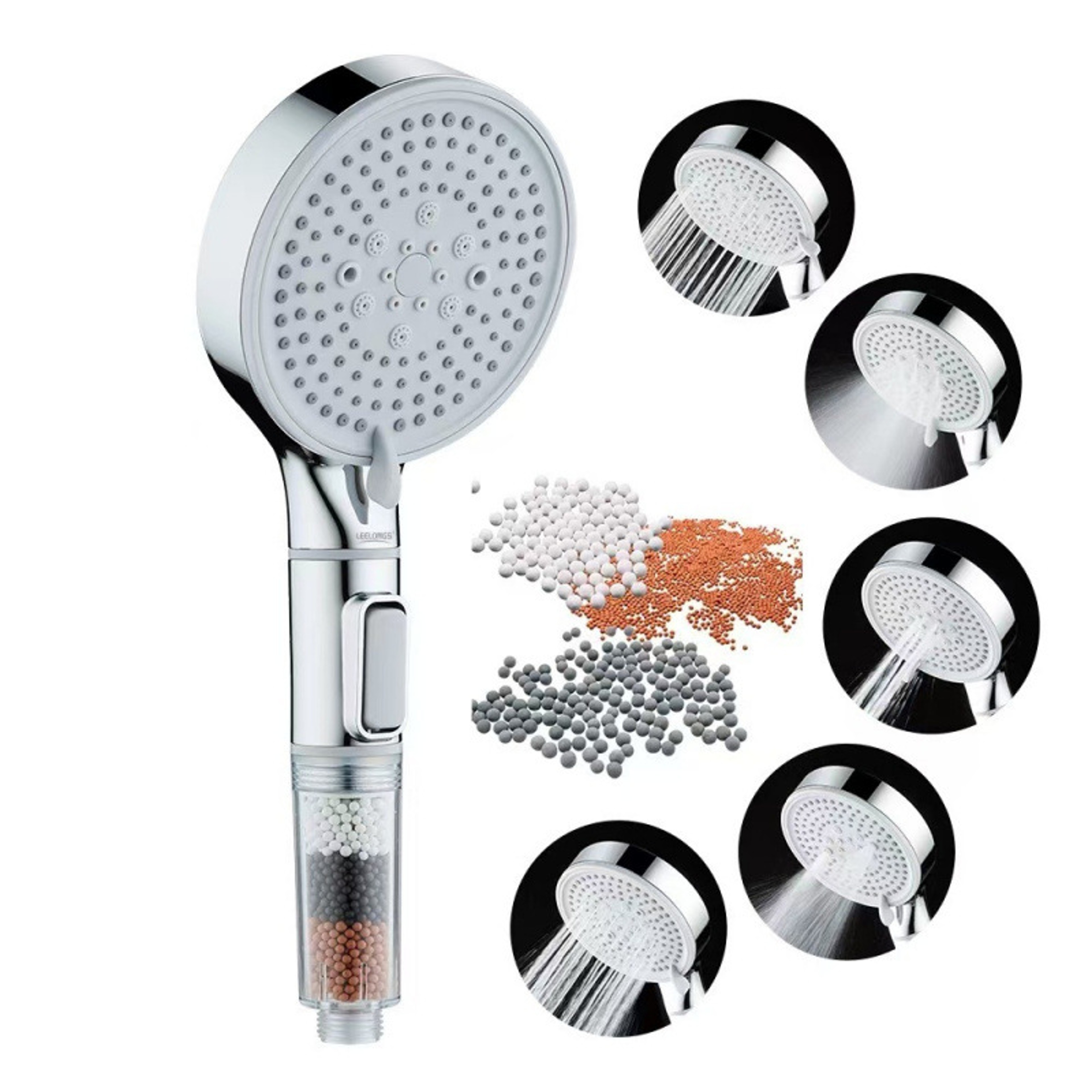 Large Panel Handheld Shower Set Dechlorination Filter Booster FiveSpeed For Skin Beauty 0