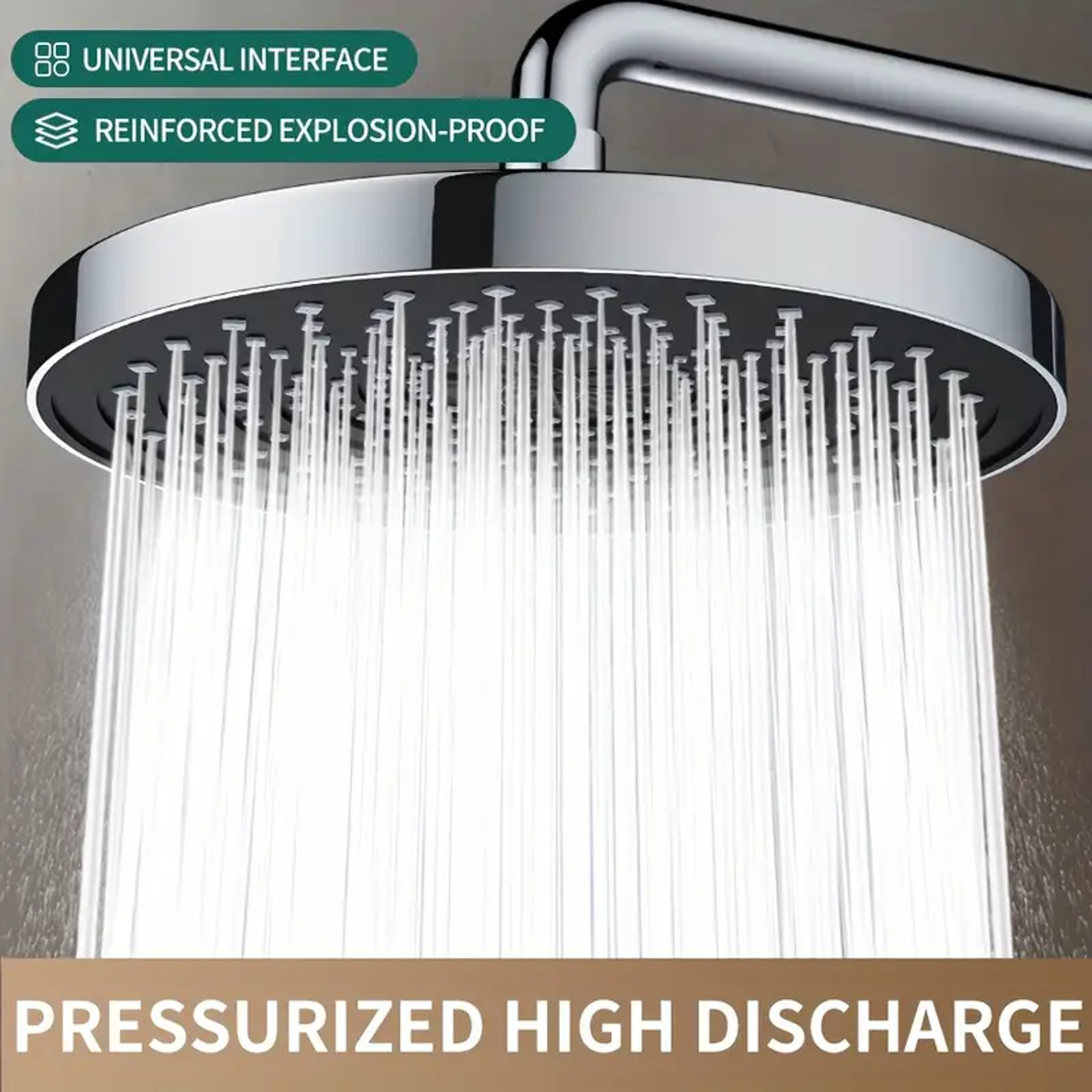 High Pressure Ceiling Mounted Shower Head Modes Rainfall Large Flow Big Panel Spray Nozzle 1