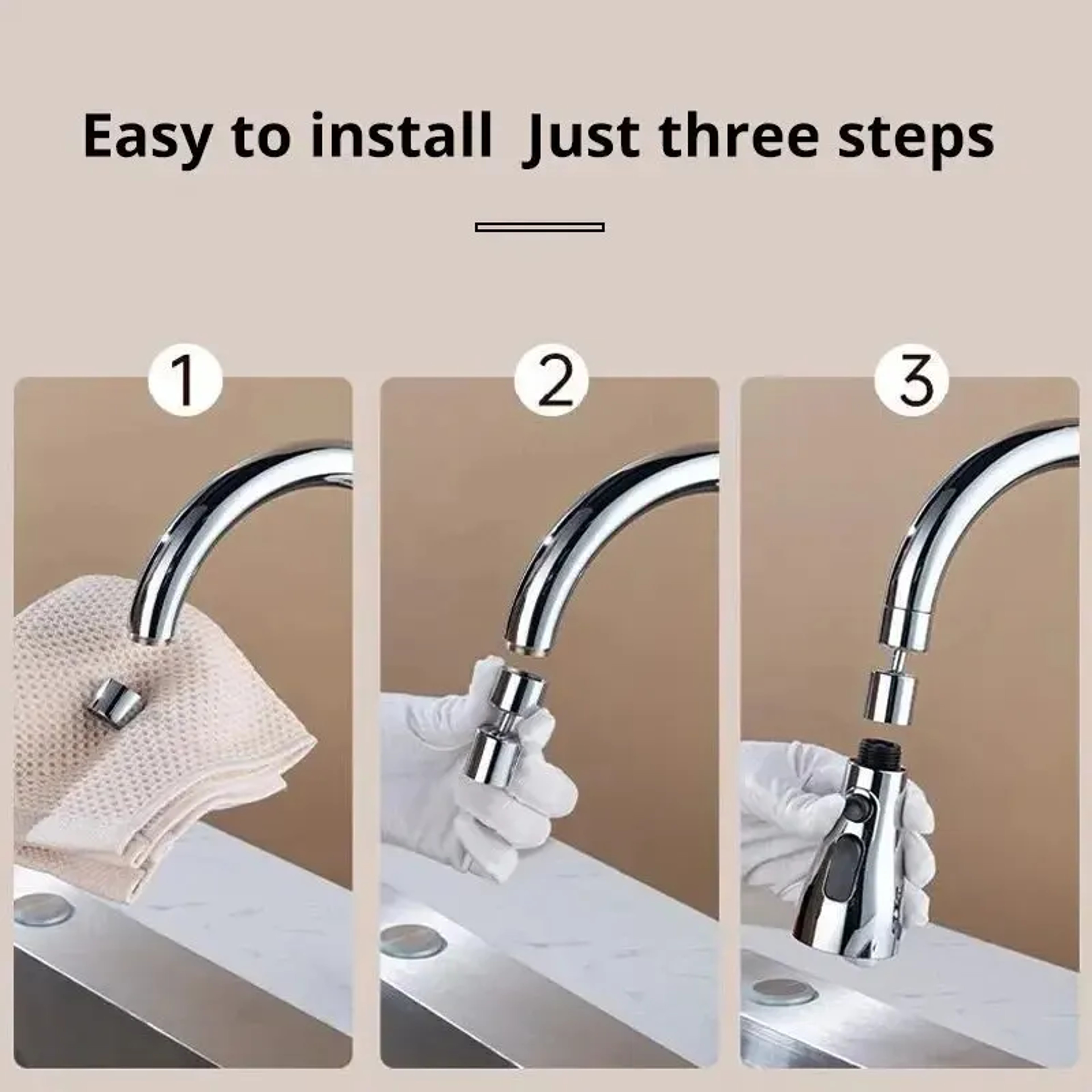 Faucet Extender Water Saver Boosting Splash Prevention Three Modes Extended Shower Spray Filter 3