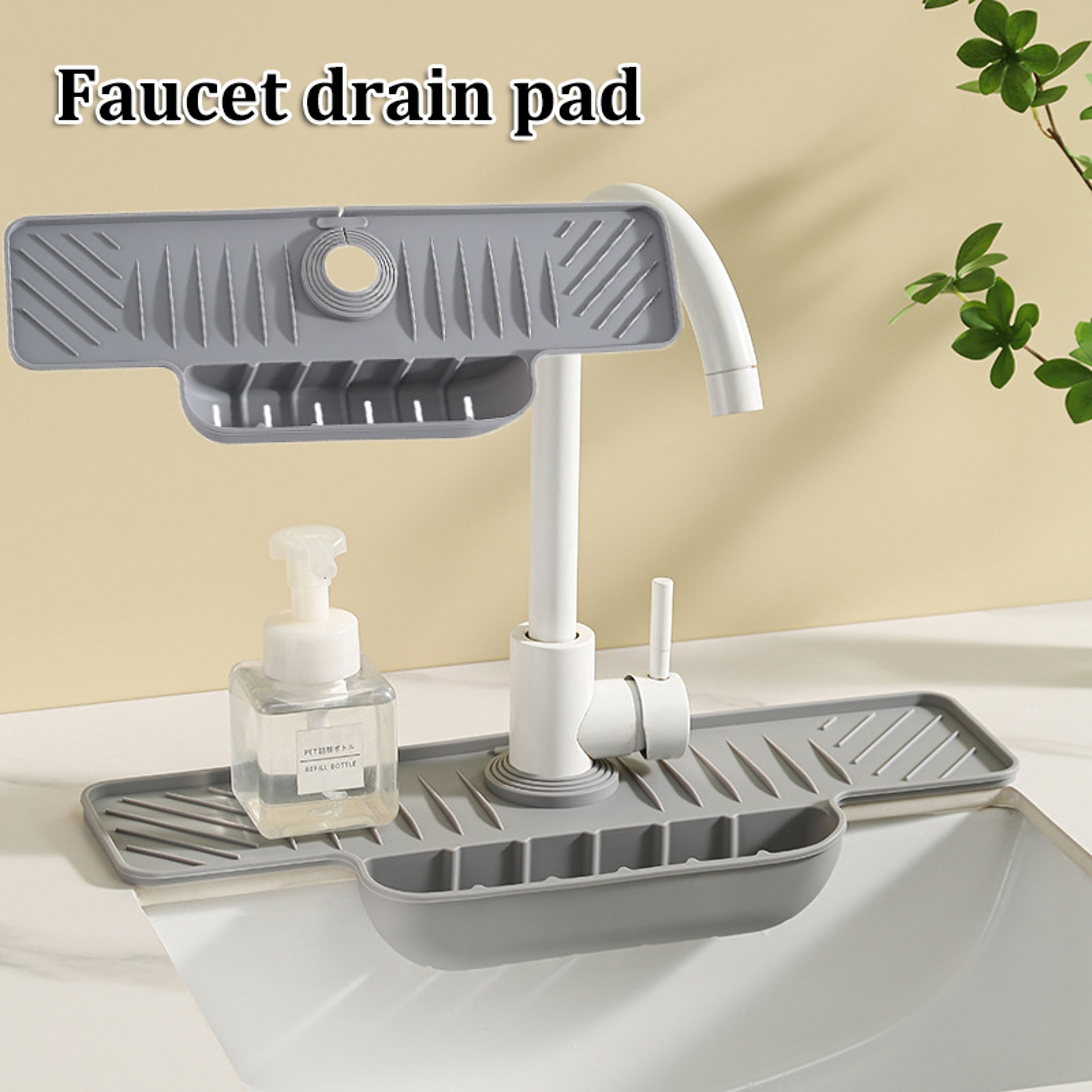 Kitchen Sink Drain Pad Silicone, Wash Basin Drain Pocket Long Pad, Non Slip Water Flow Guide Deposit Pad – view 1