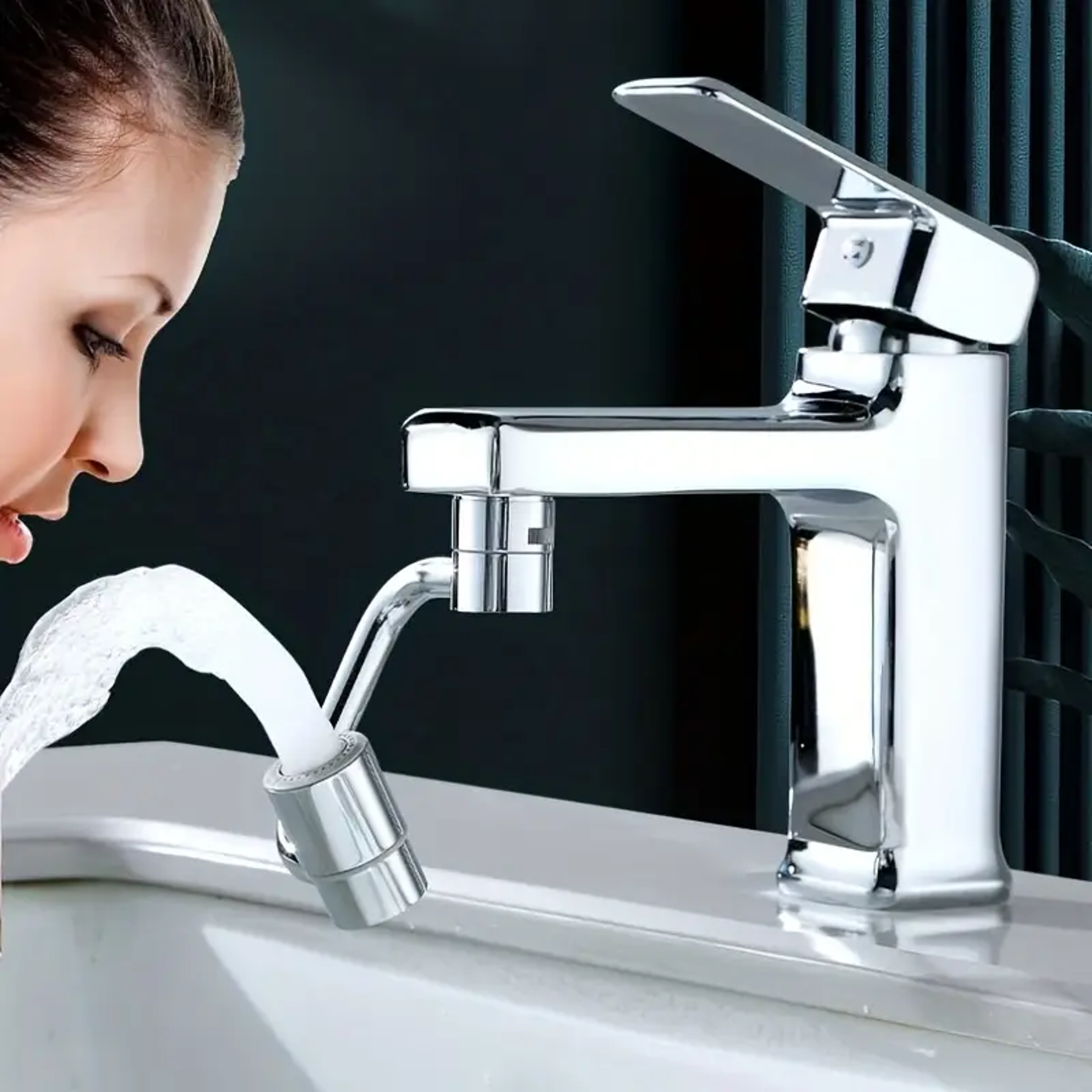 Universal Faucet Extender Multi Functional Washbasin U Shaped Anti Splash Rotating Sink Head 3