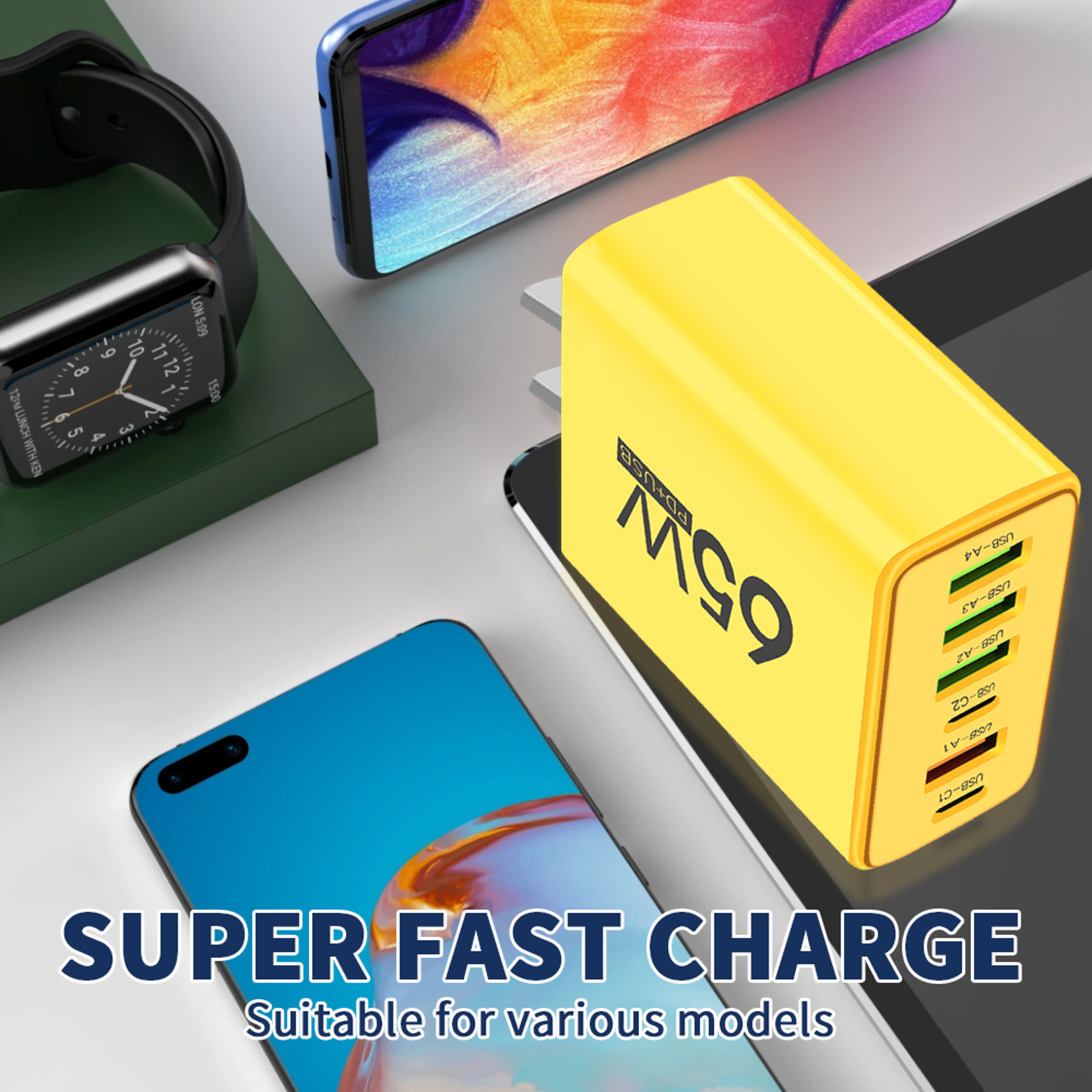 Portable Ports USB Charger Adapter PD Fast Charging USB Type C Phone Charger 3