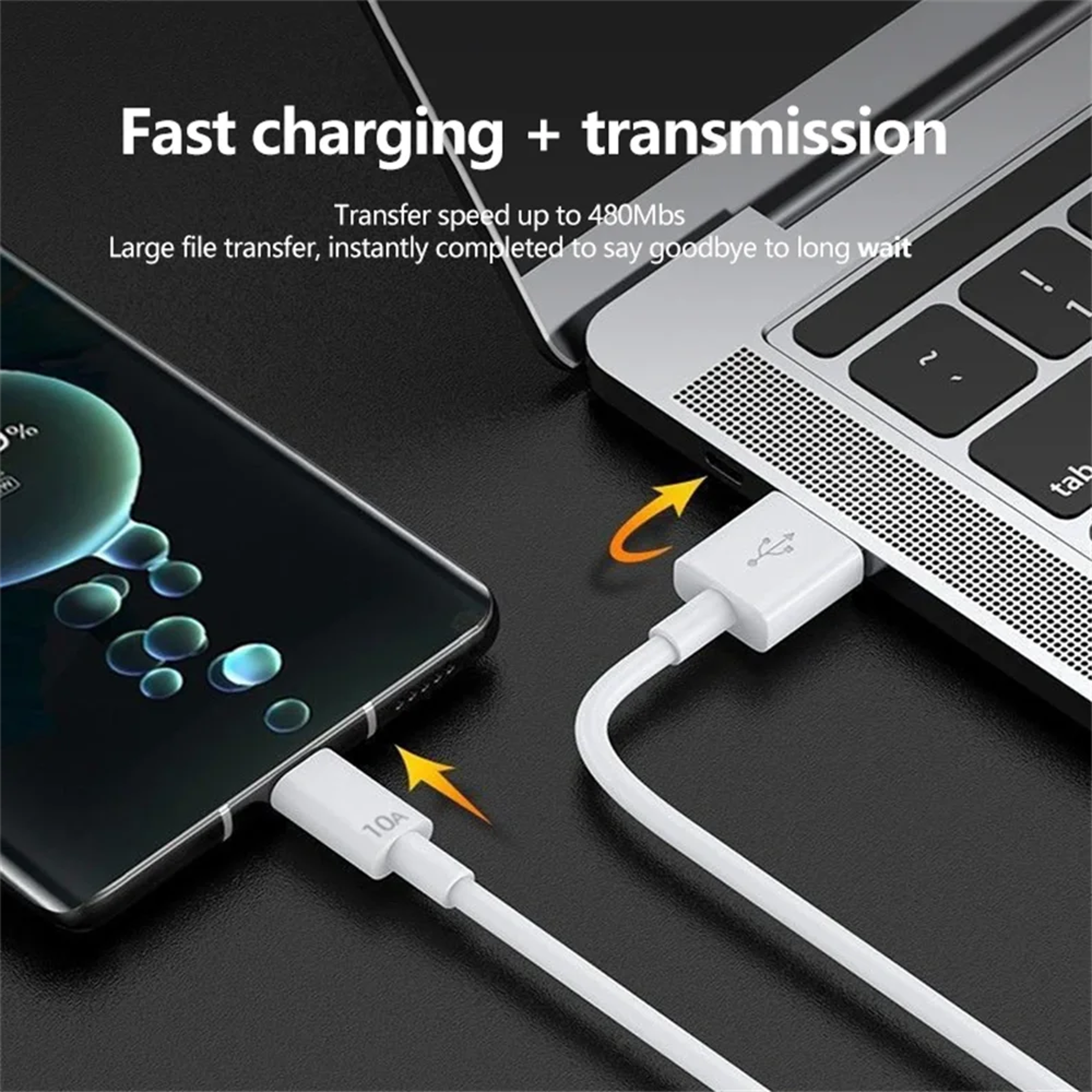 Super Fast Charging USB Type C Cable Quick Charger Cord Phone USB Cable 1